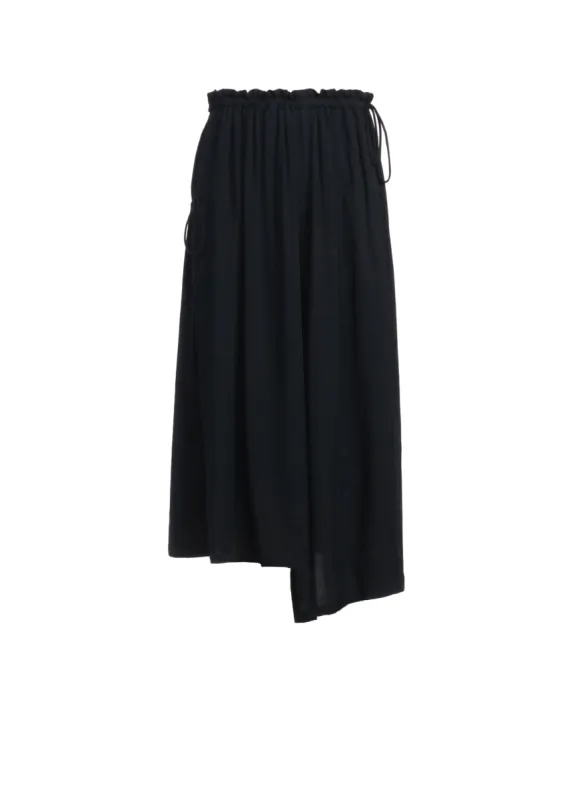 RAYON WASHER TWILL STRINGS GATHERED SKIRT sold by Yohji Yamamoto