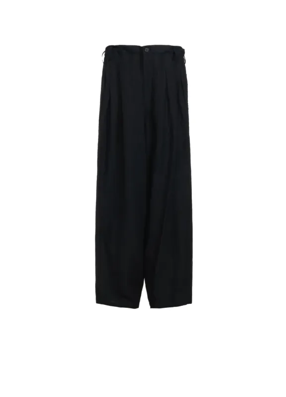 BIO-WASHED DUAL FABRIC 12-PLEATED PANTS WITH SIDE TAPE sold by Yohji Yamamoto