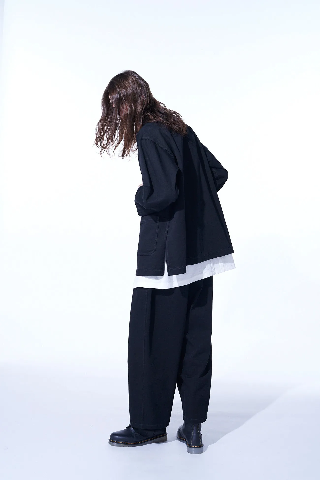 COTTON DRILL DRAWSTRING WIDE PANTS sold by Yohji Yamamoto product image thumbnail 3