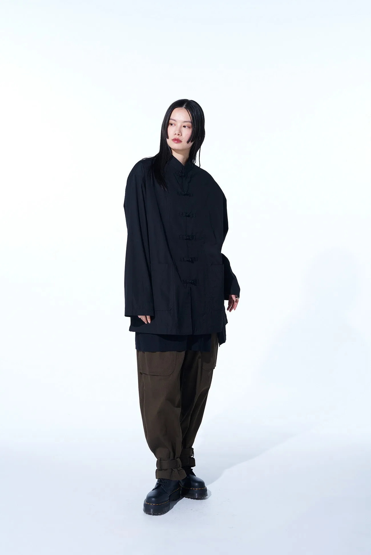 COTTON DRILL CARGO PANTS WITH BELTED HEMS sold by Yohji Yamamoto product image thumbnail 2