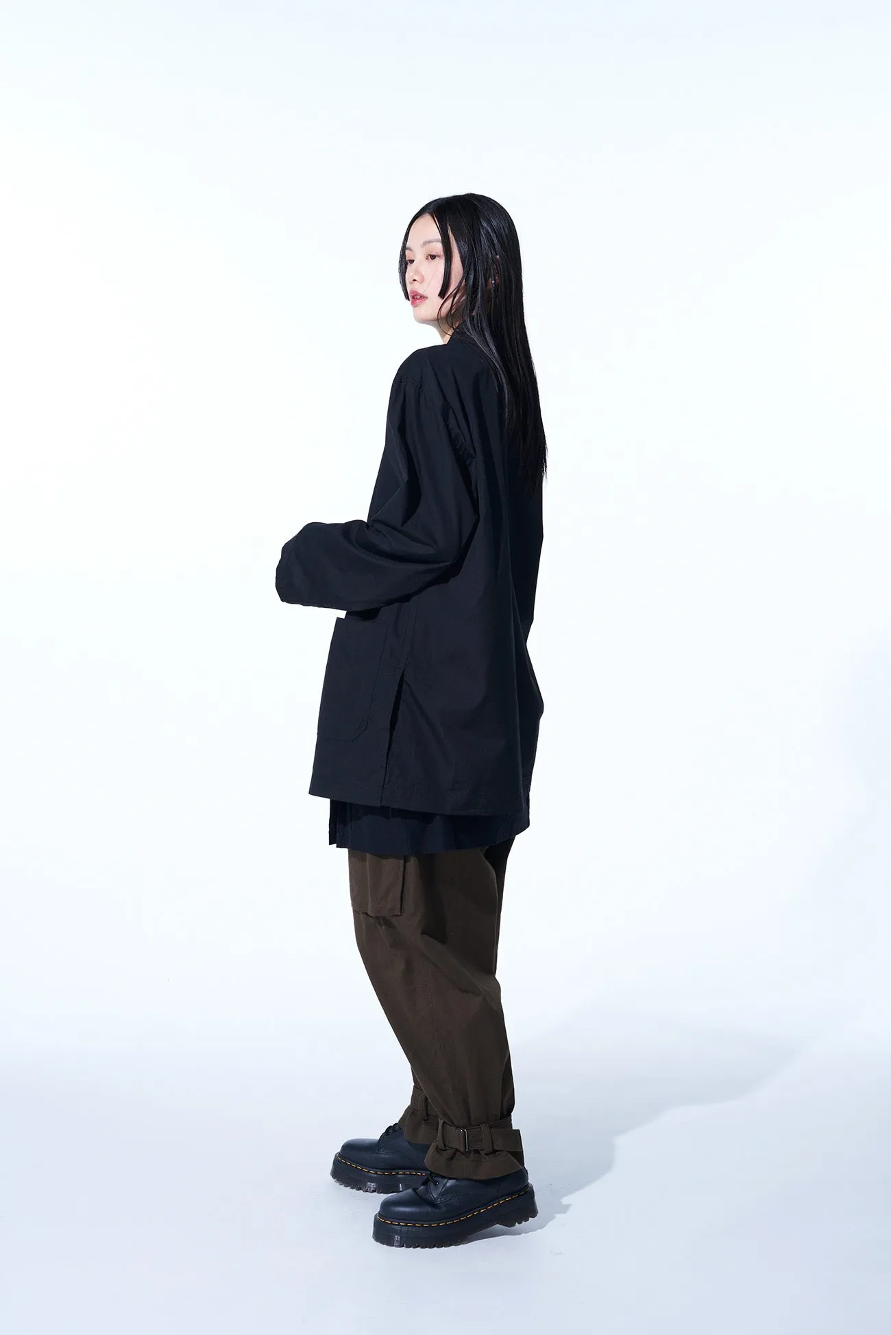 COTTON DRILL CARGO PANTS WITH BELTED HEMS sold by Yohji Yamamoto product image thumbnail 3