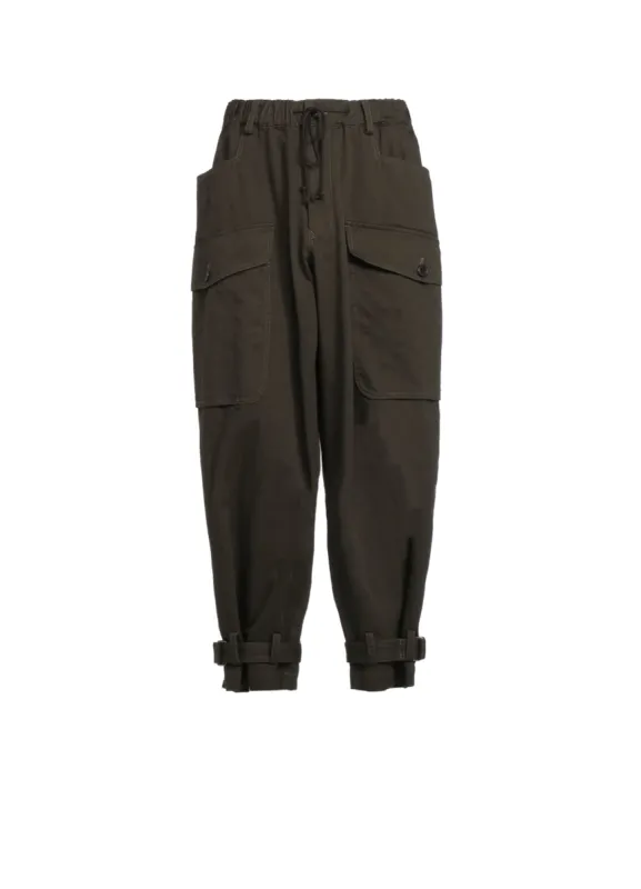 COTTON DRILL CARGO PANTS WITH BELTED HEMS made by Yohji Yamamoto
