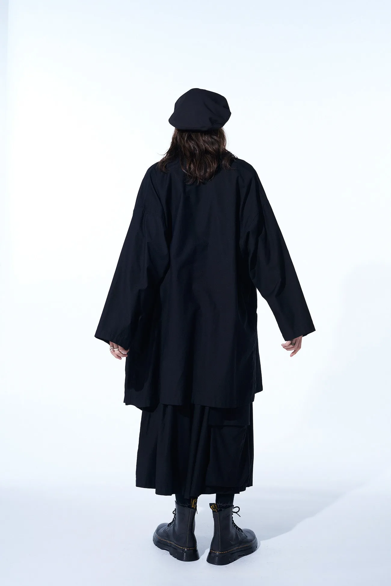 COTTON TWILL FLAME DOUBLE DRAPE COAT sold by Yohji Yamamoto product image thumbnail 4