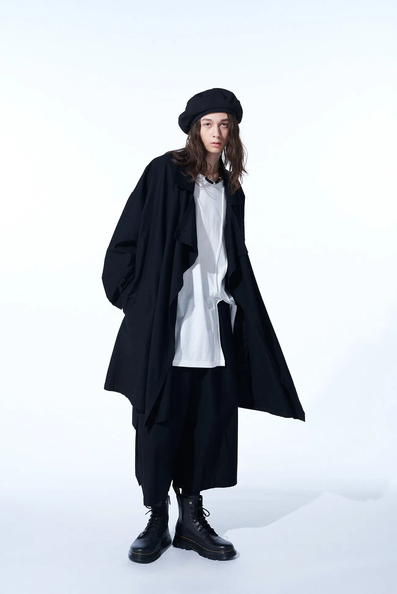 COTTON TWILL FLAME DOUBLE DRAPE COAT sold by Yohji Yamamoto product image thumbnail 5