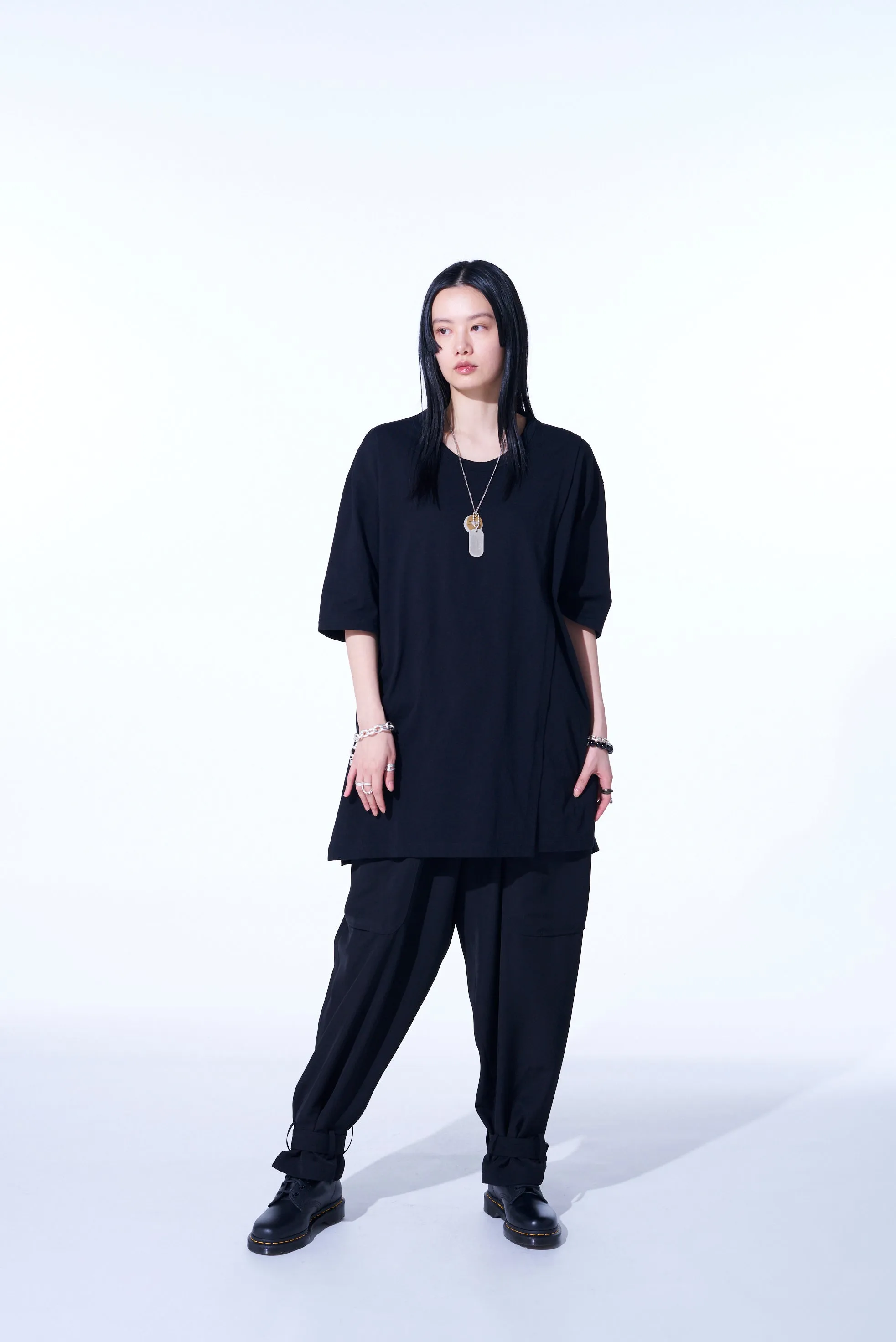 COTTON JERSEY LAYERED T-SHIRT sold by Yohji Yamamoto product image thumbnail 2