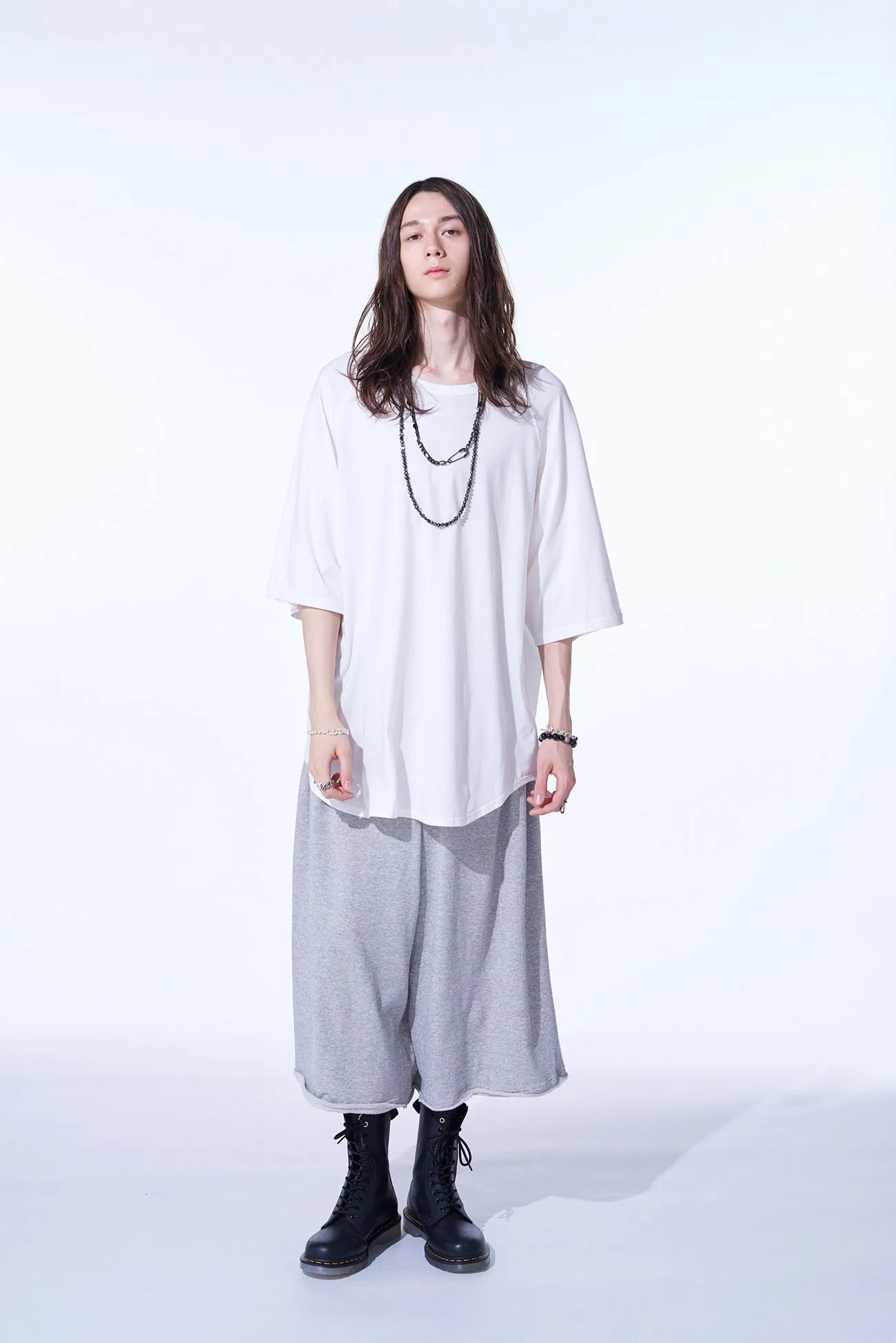 COTTON JERSEY BACK CENTER STITCH OVERSIZED RAGLAN SLEEVE T-SHIRT sold by Yohji Yamamoto product image thumbnail 2