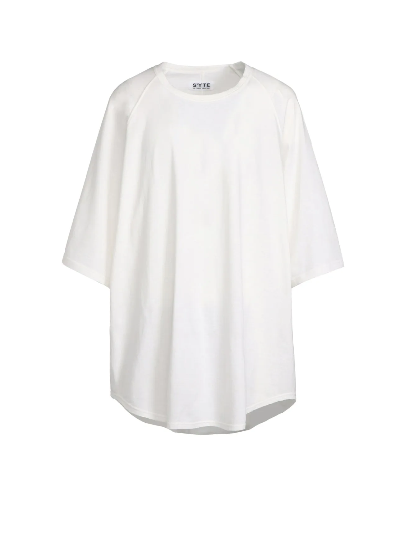 COTTON JERSEY BACK CENTER STITCH OVERSIZED RAGLAN SLEEVE T-SHIRT sold by Yohji Yamamoto