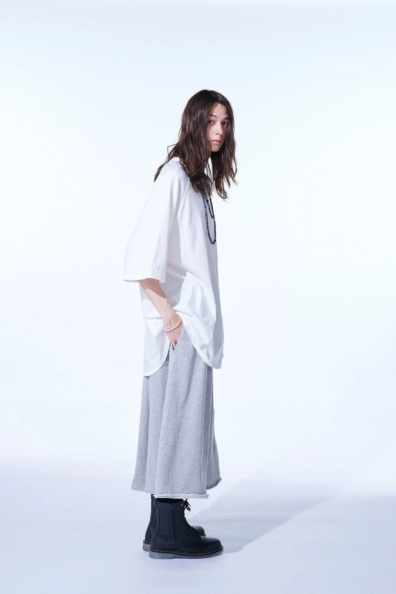 COTTON JERSEY BACK CENTER STITCH OVERSIZED RAGLAN SLEEVE T-SHIRT sold by Yohji Yamamoto product image thumbnail 5