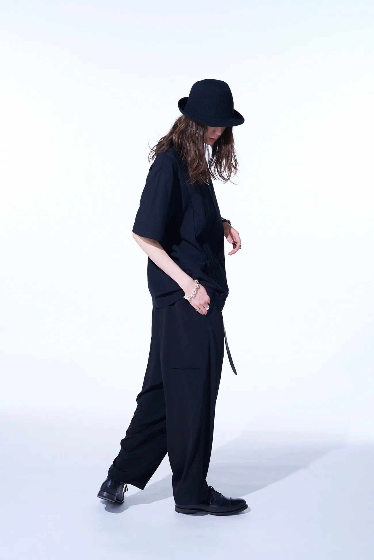 COTTON JERSEY VERTICALLY GRAFTED STRIPED T-SHIRT sold by Yohji Yamamoto product image thumbnail 5