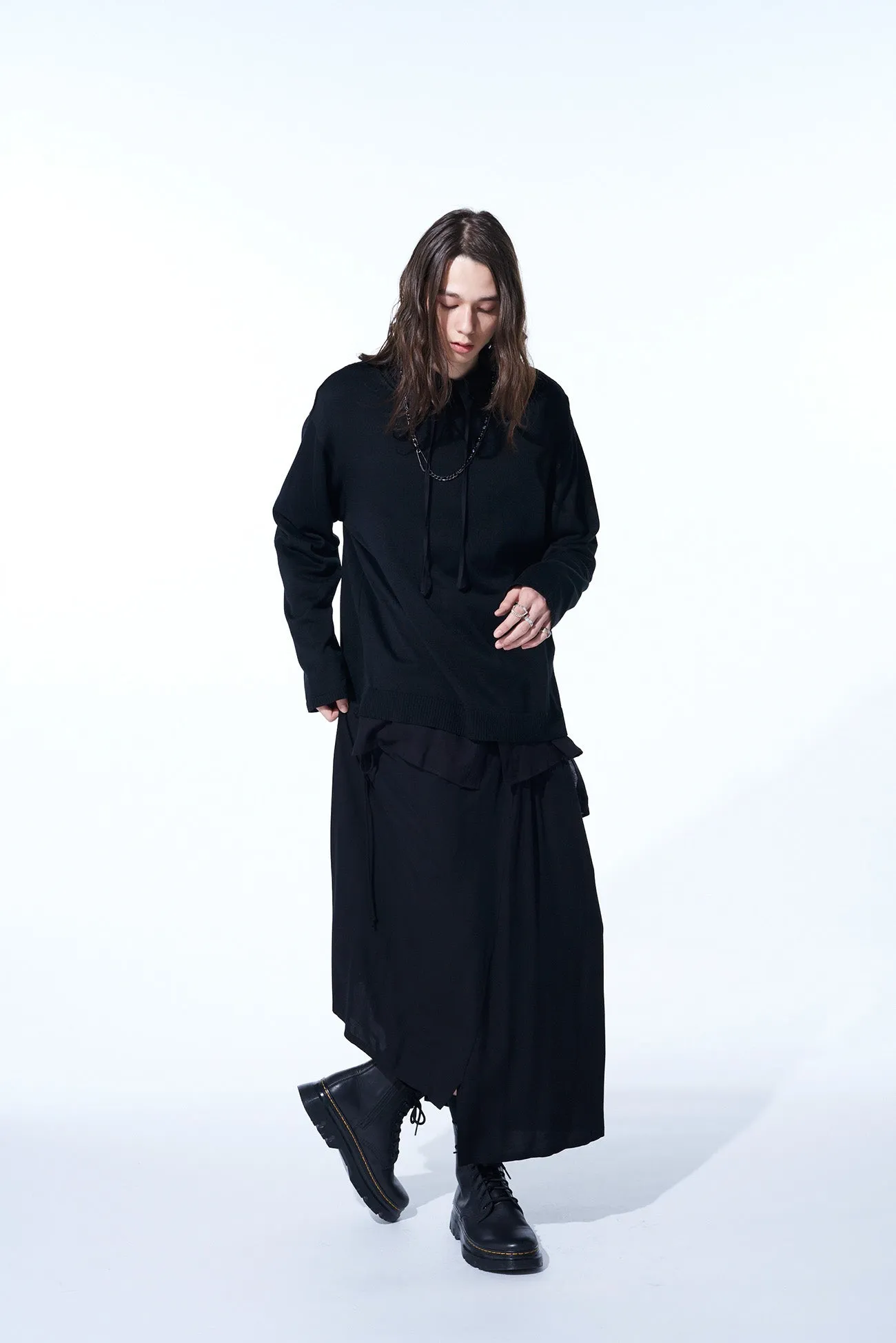BLENDED YARN PULLOVER KINT WITH KNIT WITH OUTSEAM DESIGN sold by Yohji Yamamoto product image thumbnail 5