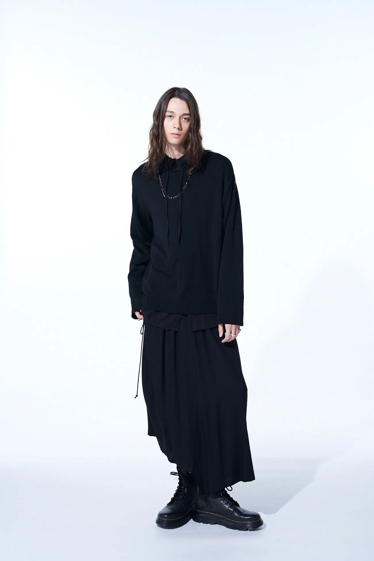 BLENDED YARN PULLOVER KINT WITH KNIT WITH OUTSEAM DESIGN sold by Yohji Yamamoto product image thumbnail 2