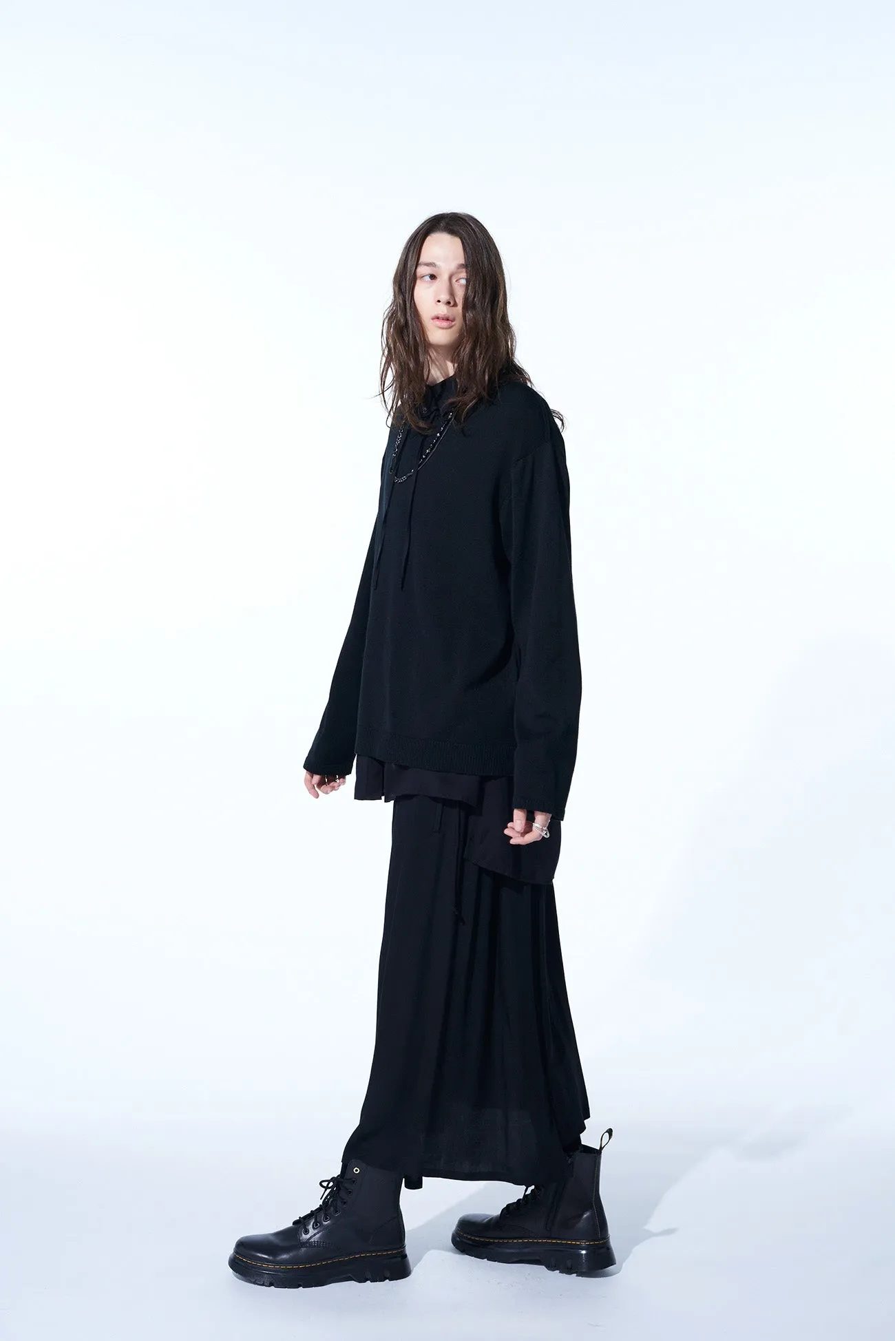 BLENDED YARN PULLOVER KINT WITH KNIT WITH OUTSEAM DESIGN sold by Yohji Yamamoto product image thumbnail 3