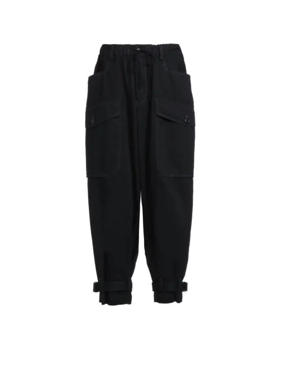 COTTON DRILL CARGO PANTS WITH BELTED HEMS made by Yohji Yamamoto
