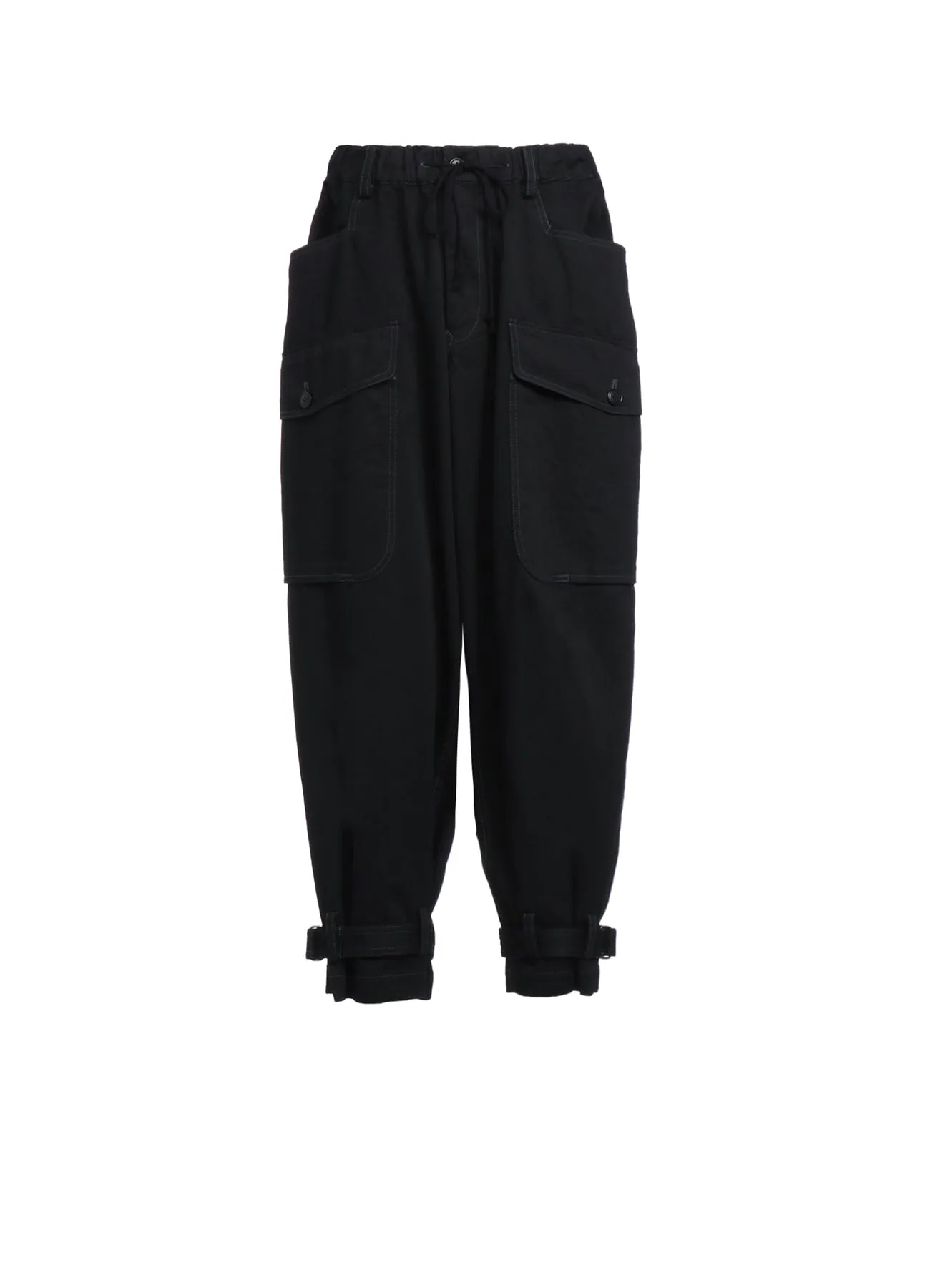 COTTON DRILL CARGO PANTS WITH BELTED HEMS sold by Yohji Yamamoto