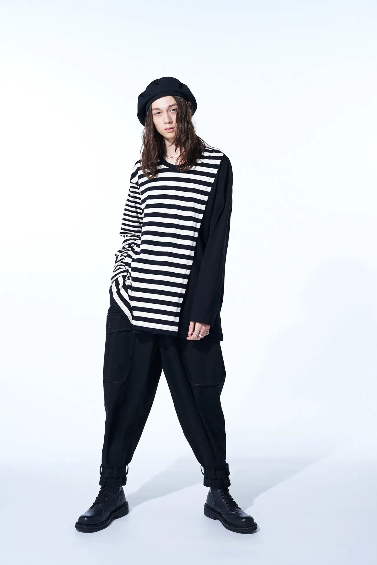 COTTON DRILL CARGO PANTS WITH BELTED HEMS sold by Yohji Yamamoto product image thumbnail 2