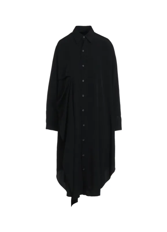 CREPE DE CHINE SHIRT DRESS WITH DOUBLE-TAILORED RIGHT FRONT sold by Yohji Yamamoto