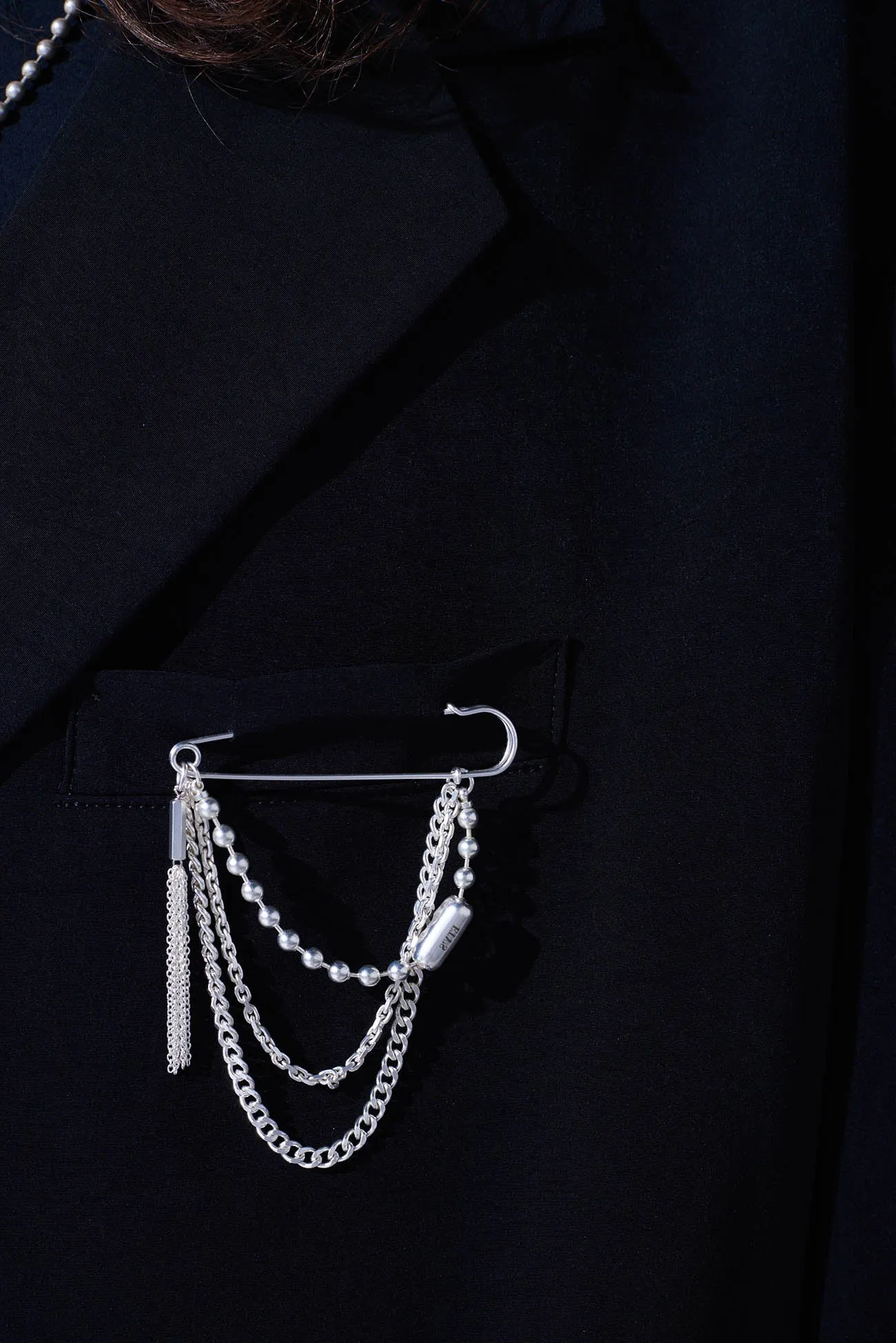 BRASS BALL CHAIN BROOCH sold by Yohji Yamamoto product image thumbnail 3