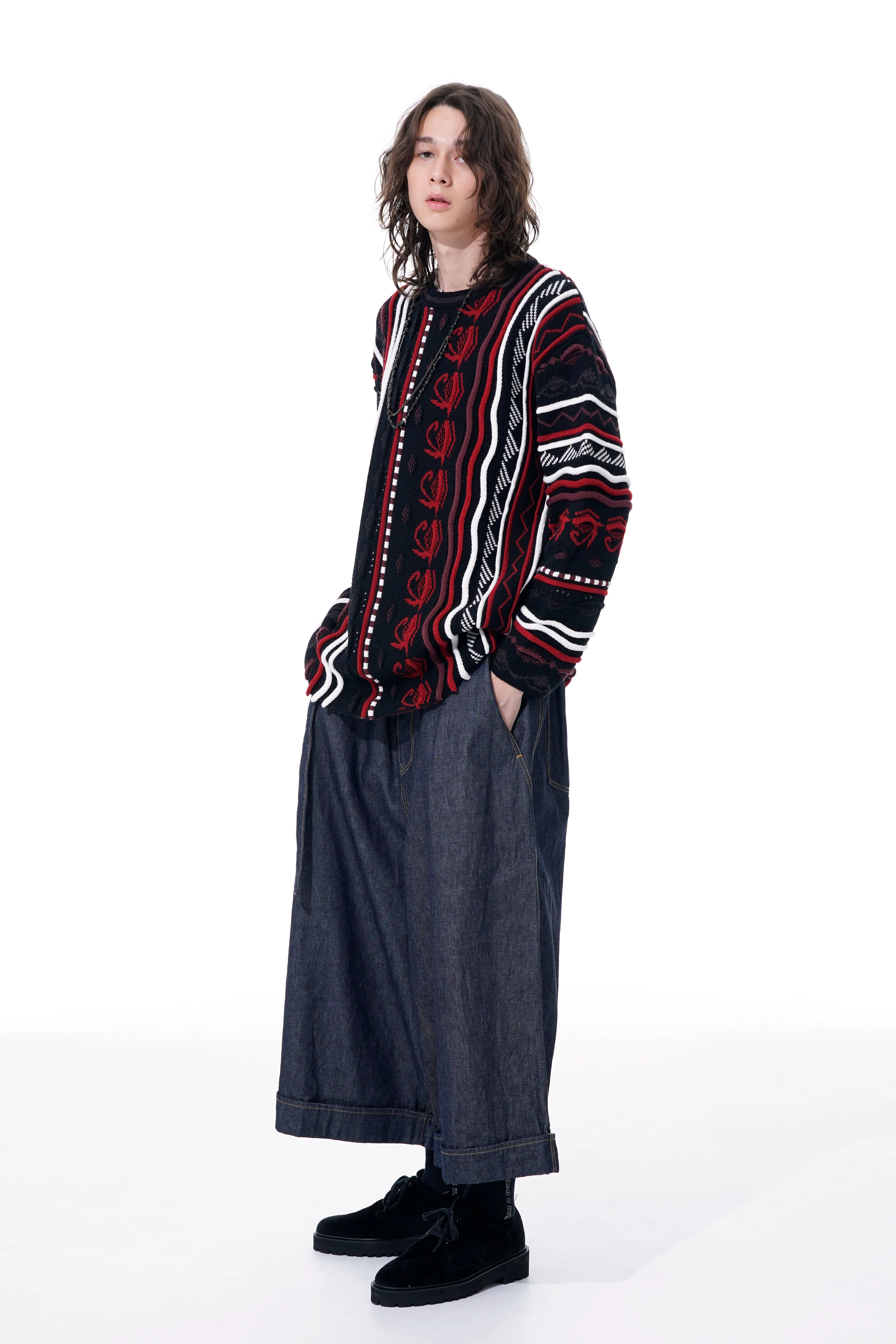 BULKY WOOL 3D MULTI-COLOR PULLOVER KNIT sold by Yohji Yamamoto product image thumbnail 3