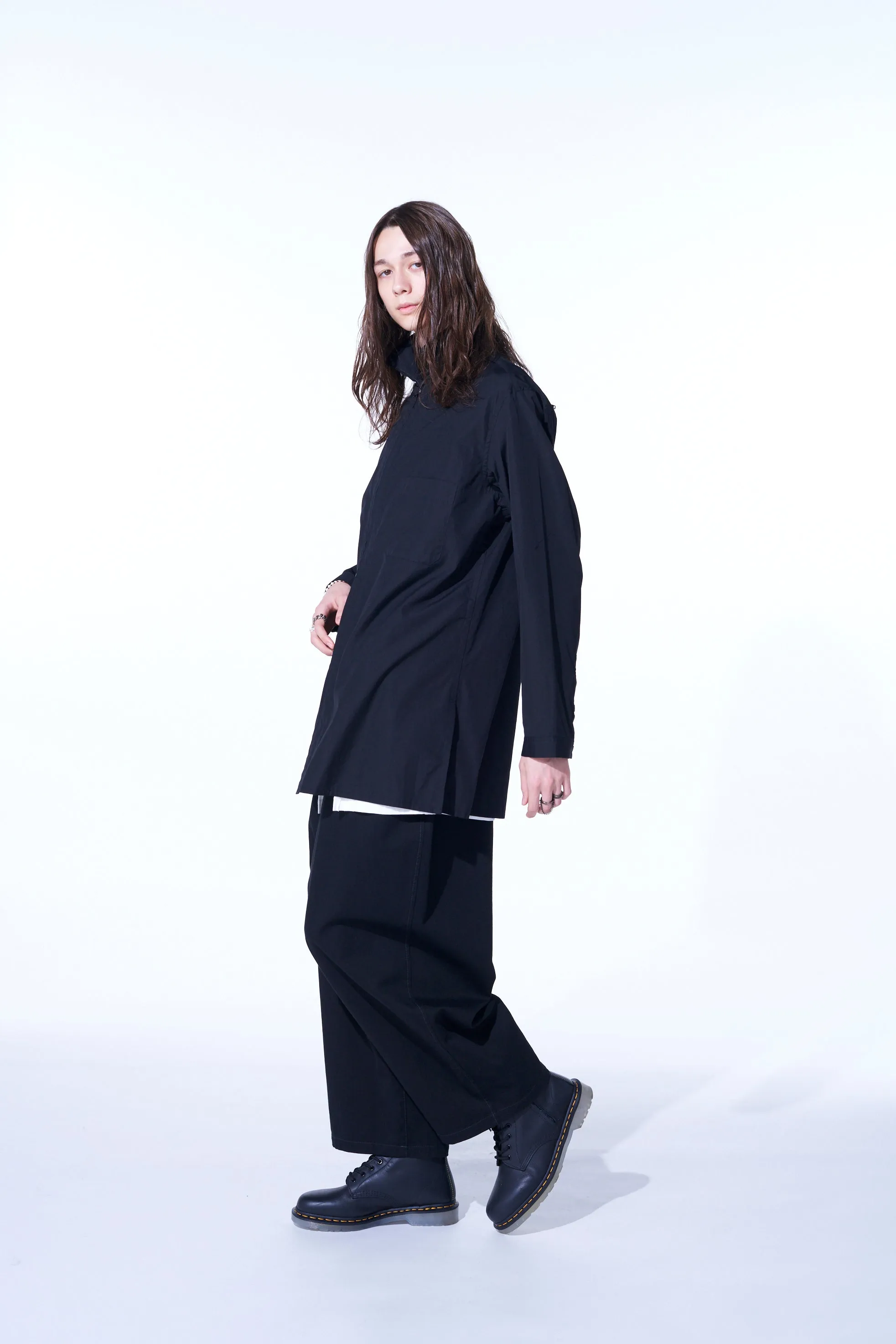 COTTON BROAD CLOTH STAND COLLAR SHIRTS WITH ZIP DESIGN sold by Yohji Yamamoto product image thumbnail 3