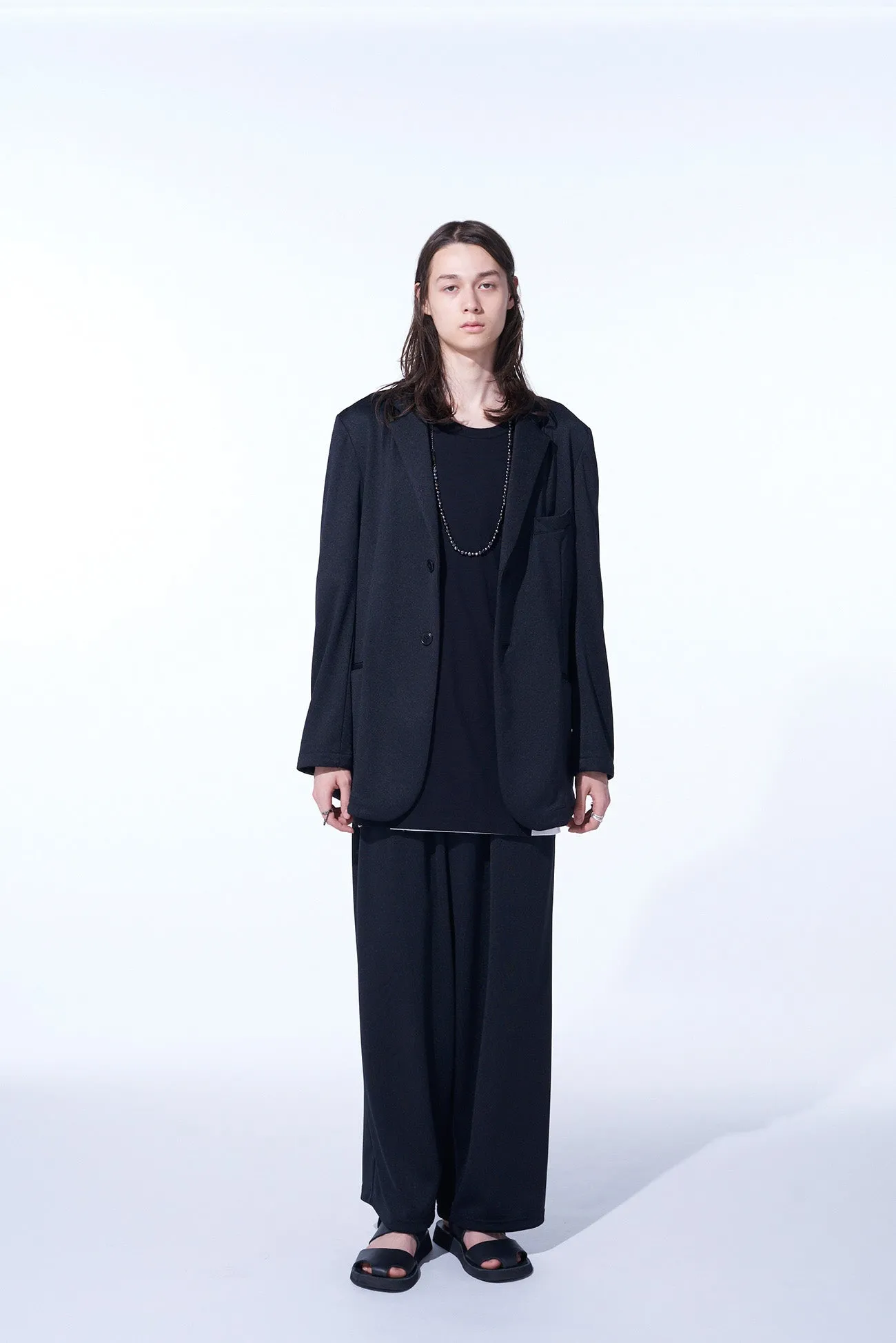 POLYESTER SMOOTH JERSEY NOTCHED LAPELS SLIM JACKET sold by Yohji Yamamoto product image thumbnail 2