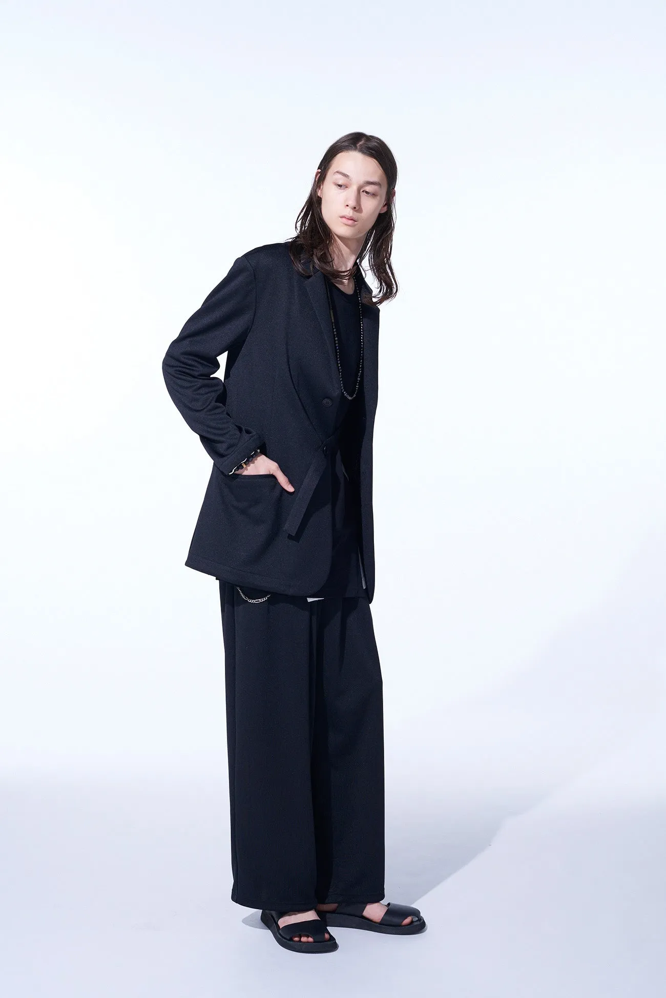 POLYESTER SMOOTH JERSEY NOTCHED LAPELS SLIM JACKET sold by Yohji Yamamoto product image thumbnail 5