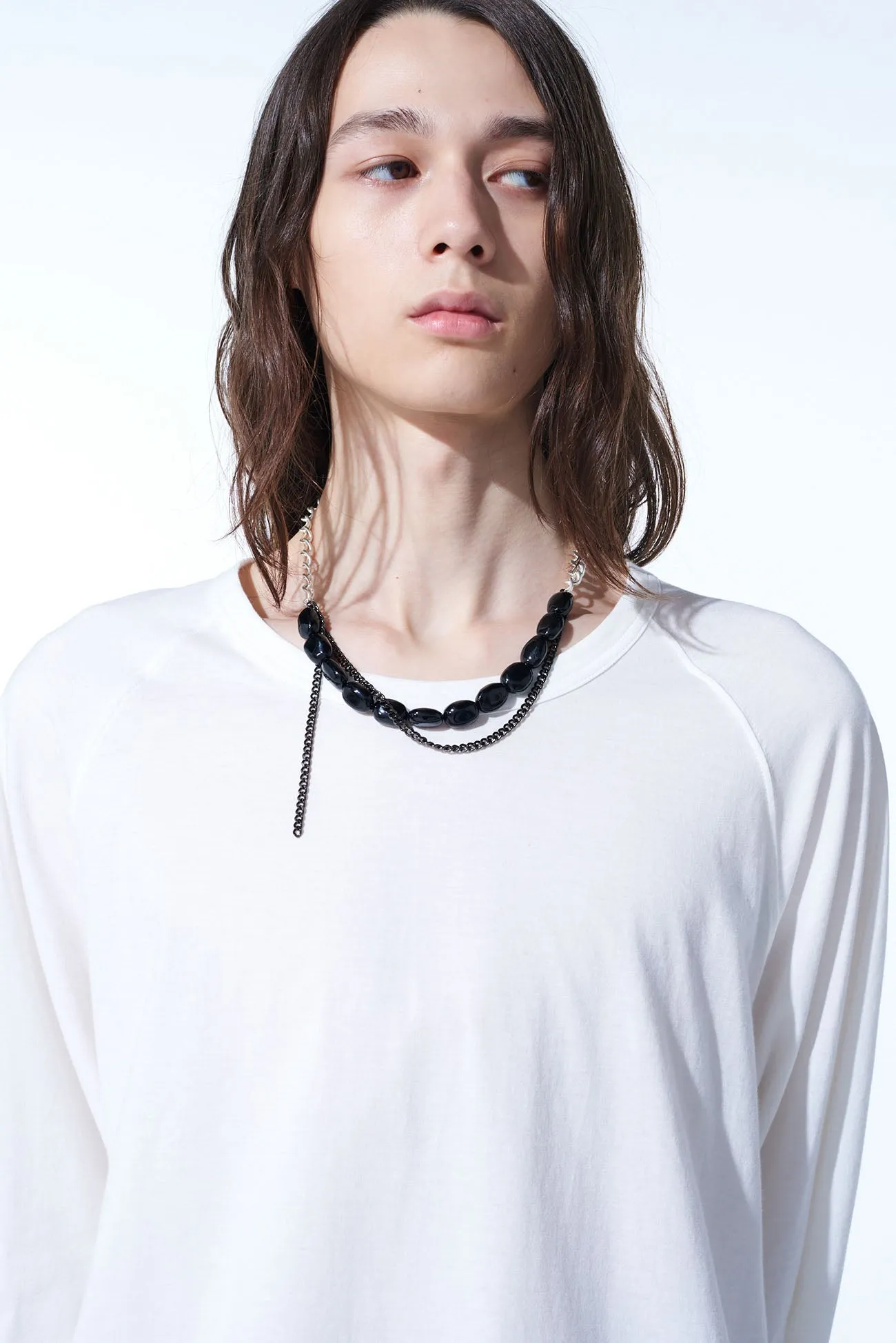 BLACK ONYX + BRASS TWO-STRAND CHOKER sold by Yohji Yamamoto product image thumbnail 4