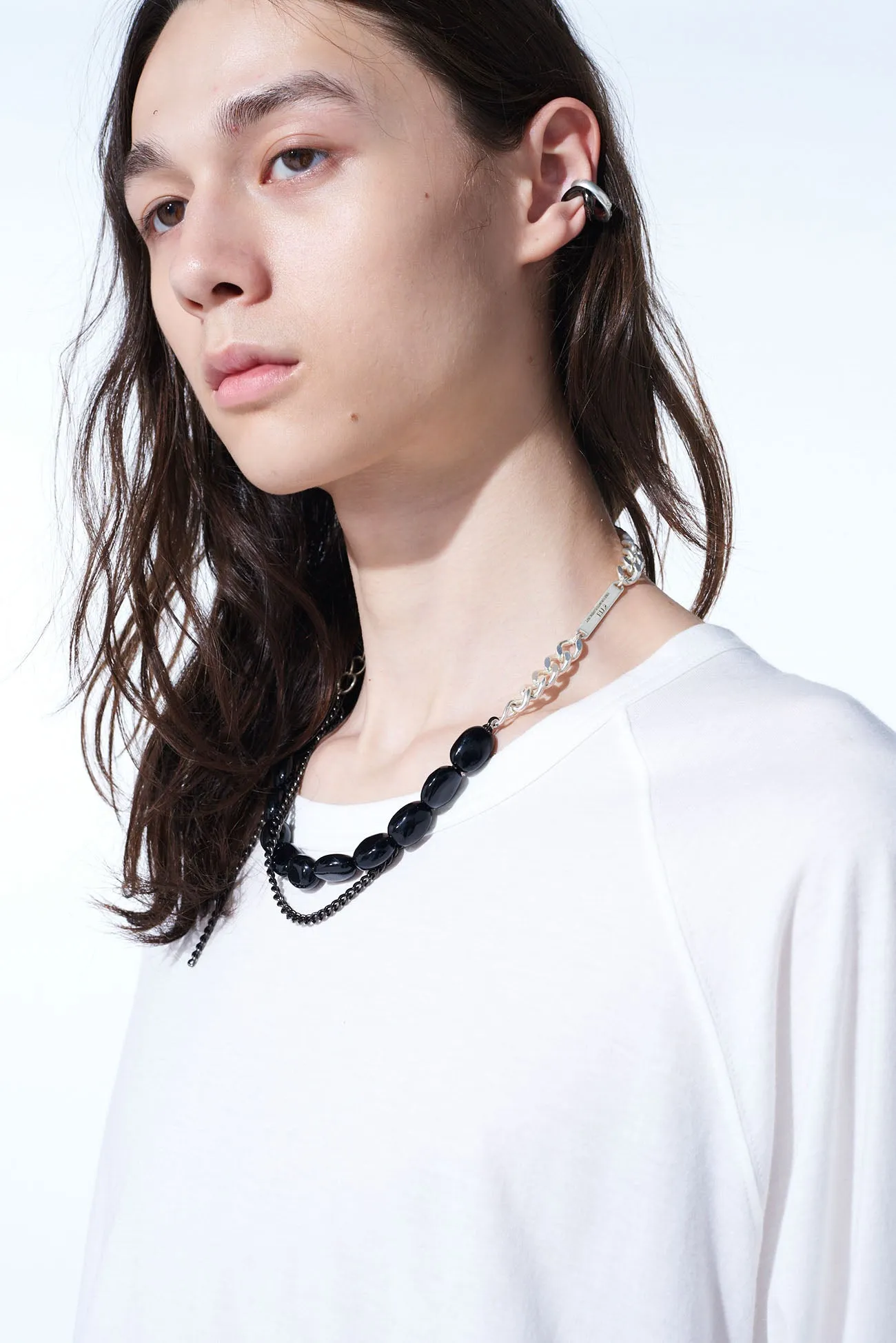 BLACK ONYX + BRASS TWO-STRAND CHOKER sold by Yohji Yamamoto product image thumbnail 5