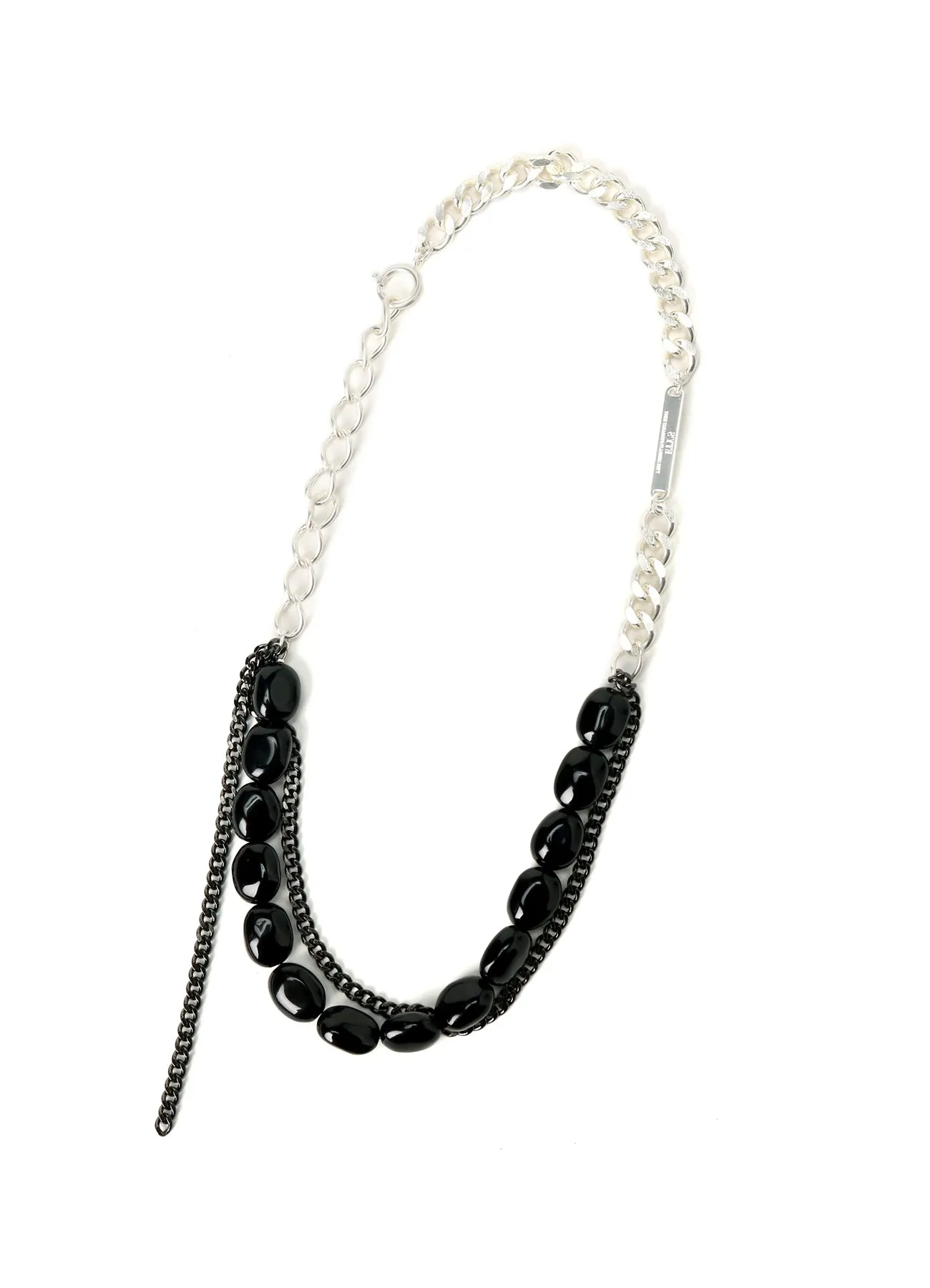BLACK ONYX + BRASS TWO-STRAND CHOKER sold by Yohji Yamamoto