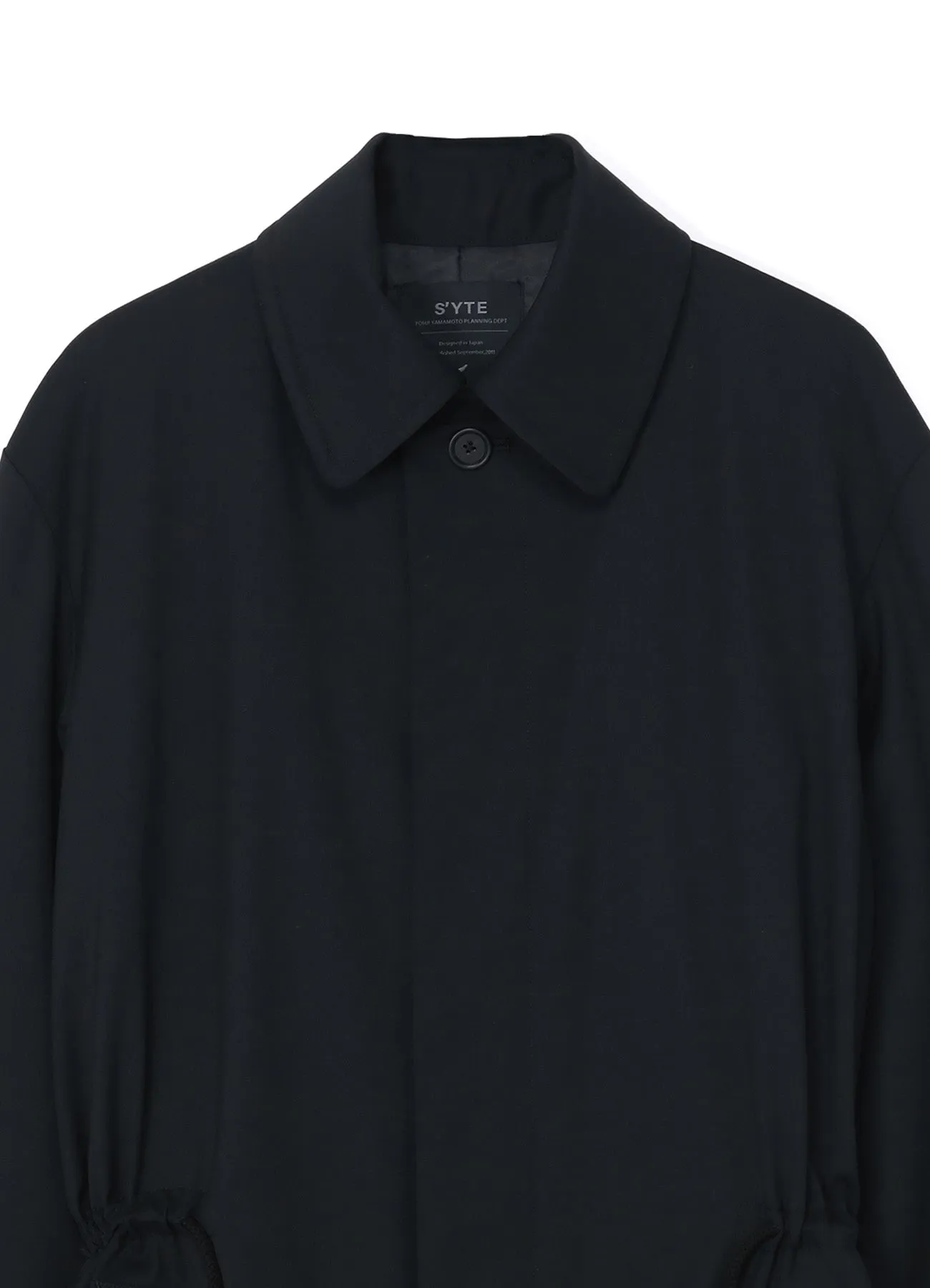 T/W GABARDINE SOUTIEN COLLAR WAIST TIE AND WING LONG COAT sold by Yohji Yamamoto product image thumbnail 5