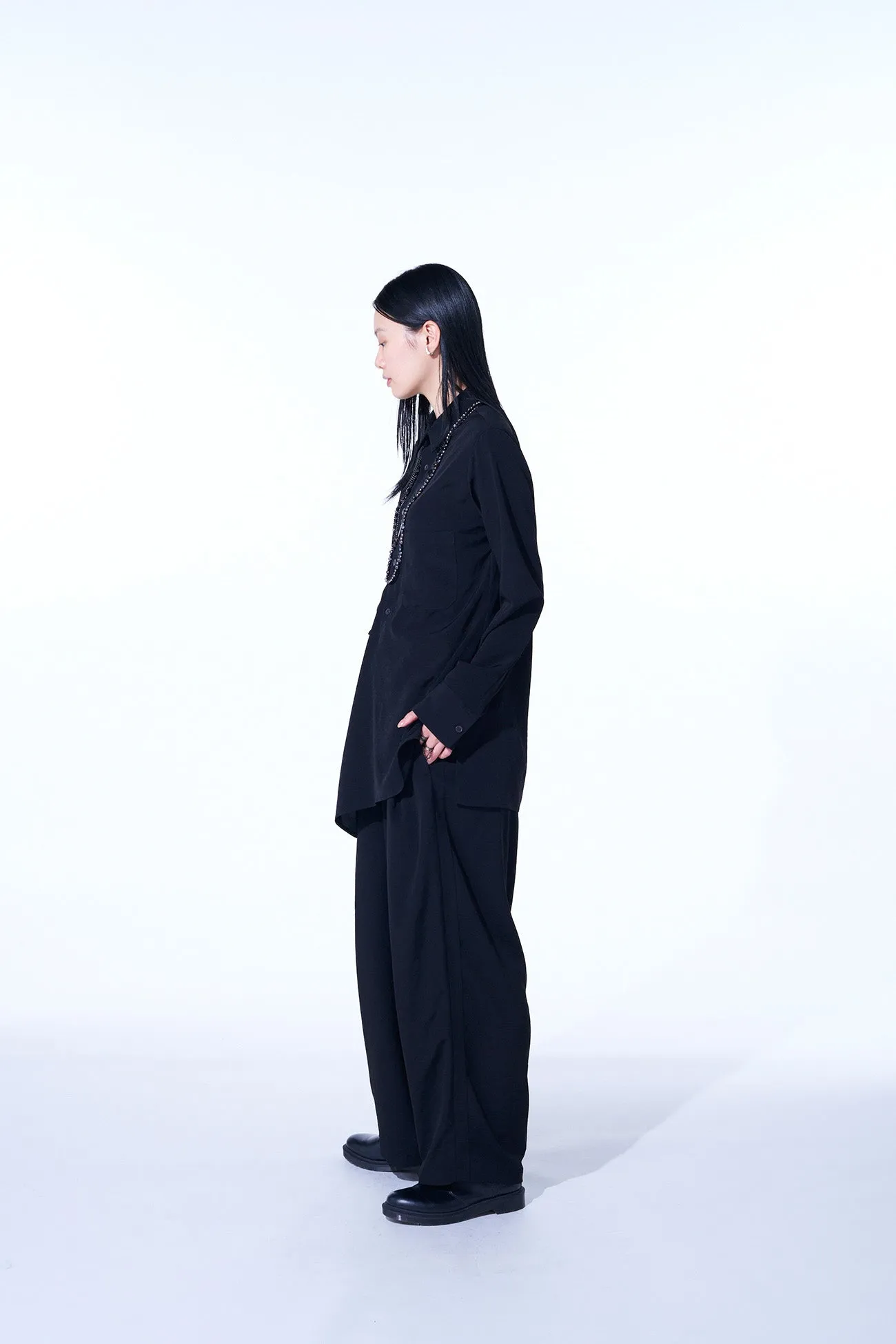 CREPE DE CHINE DRAPED SHIRT sold by Yohji Yamamoto product image thumbnail 3