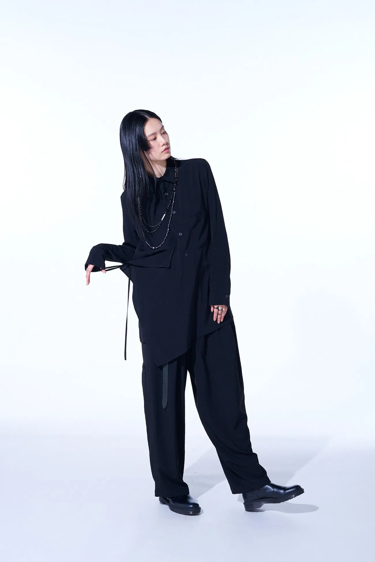 CREPE DE CHINE DRAPED SHIRT sold by Yohji Yamamoto product image thumbnail 5