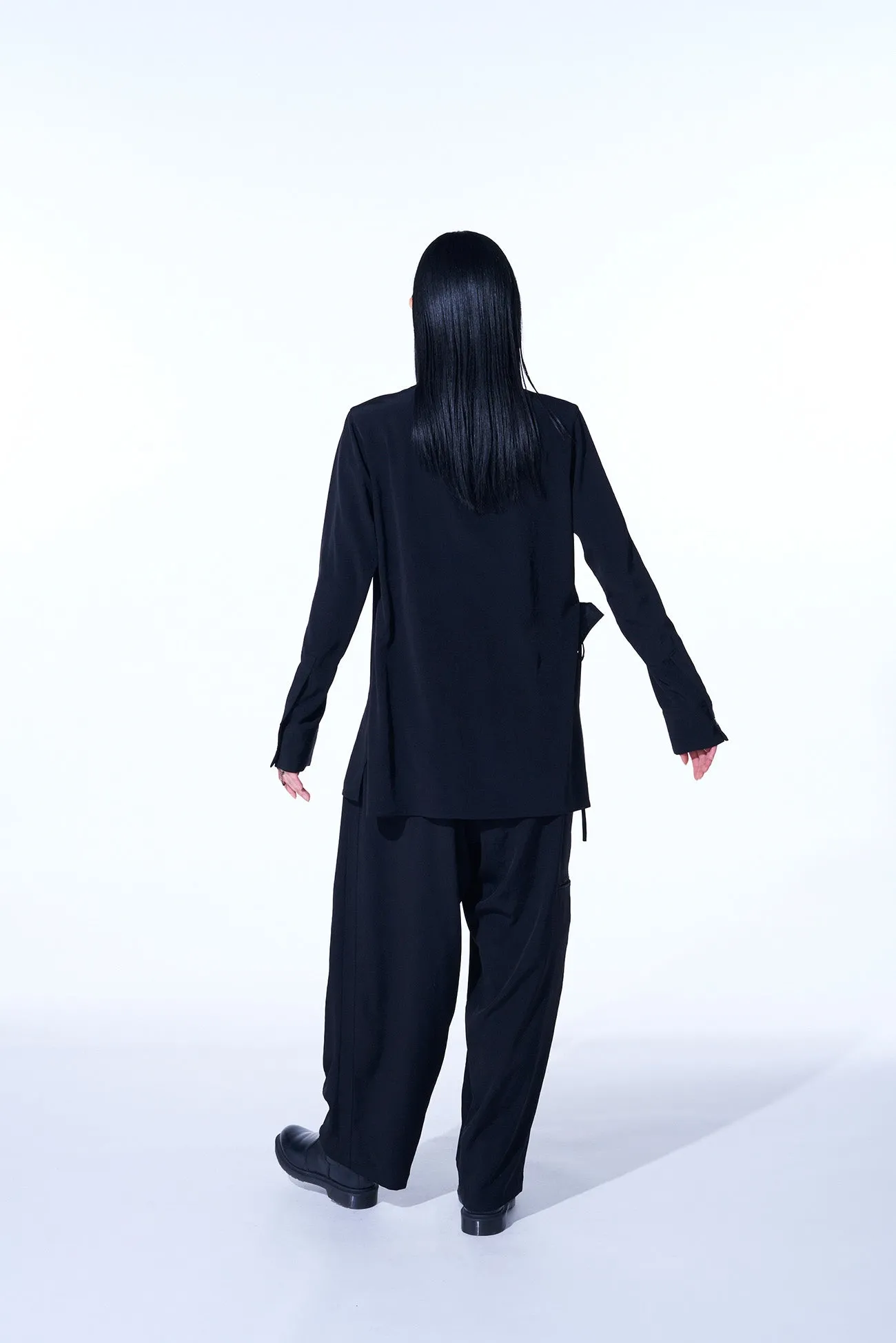 CREPE DE CHINE DRAPED SHIRT sold by Yohji Yamamoto product image thumbnail 4