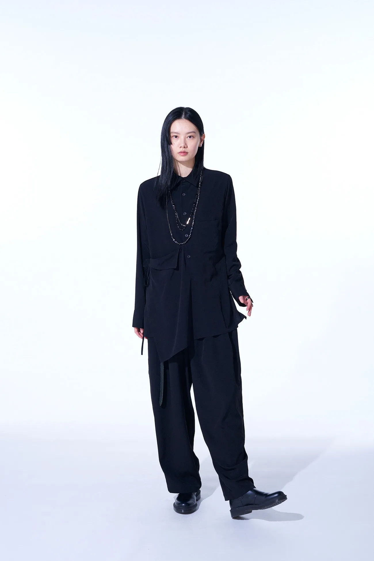 CREPE DE CHINE DRAPED SHIRT sold by Yohji Yamamoto product image thumbnail 2