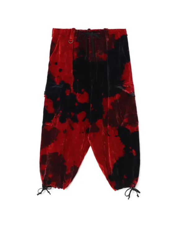 TIE-DYE VELVET BALLOON SILHOUETTE CARGO PANTS sold by Yohji Yamamoto