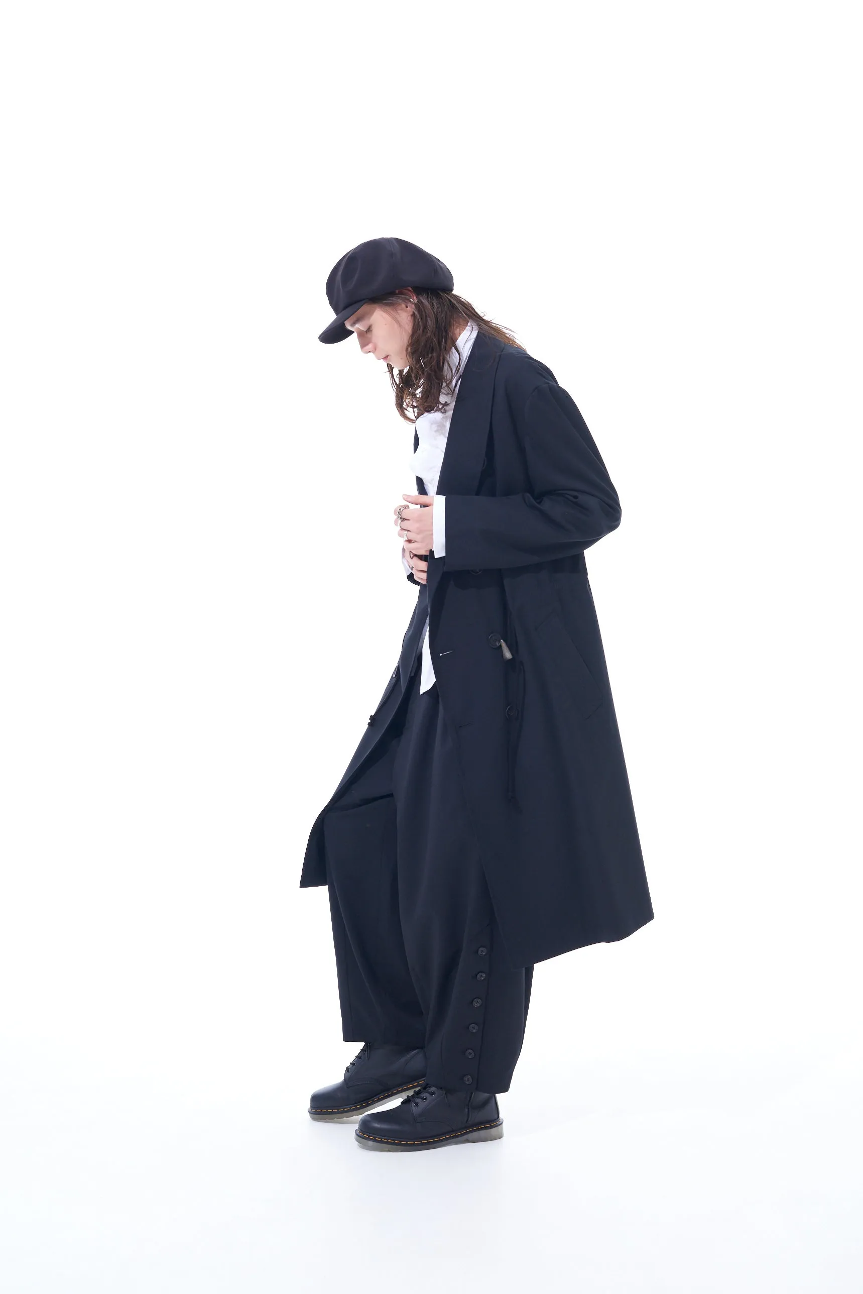 T/W GABARDINE SHAWL COLLAR DOUBLE COAT sold by Yohji Yamamoto product image thumbnail 3