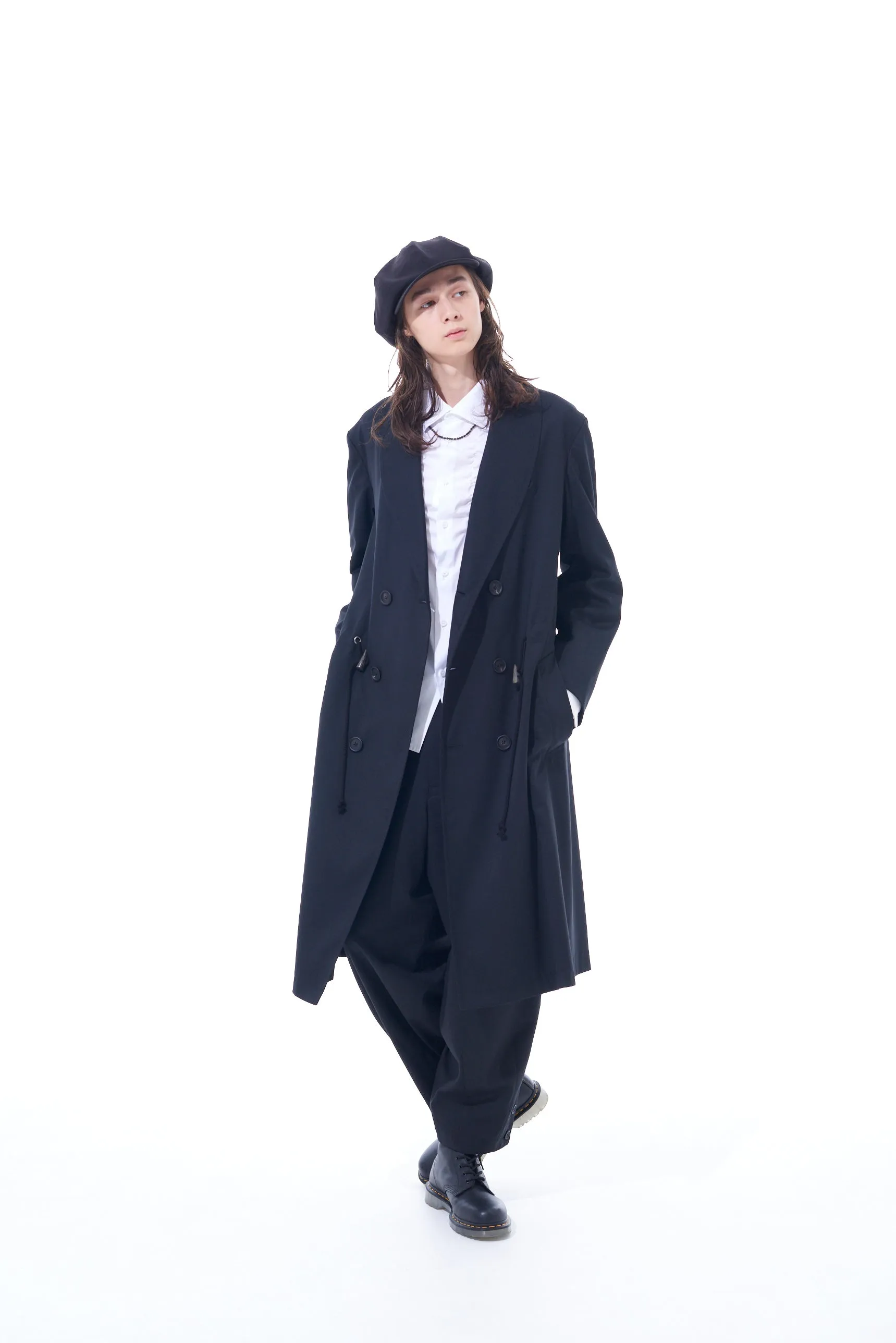 T/W GABARDINE SHAWL COLLAR DOUBLE COAT sold by Yohji Yamamoto product image thumbnail 2