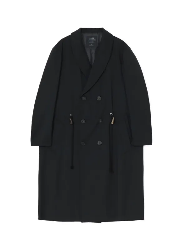 T/W GABARDINE SHAWL COLLAR DOUBLE COAT sold by Yohji Yamamoto