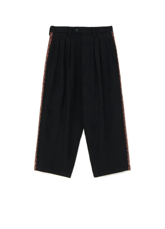 FLANNEL + ECUADORIAN WOVEN BRAID SIDE-SWITCHING PANTS sold by Yohji Yamamoto