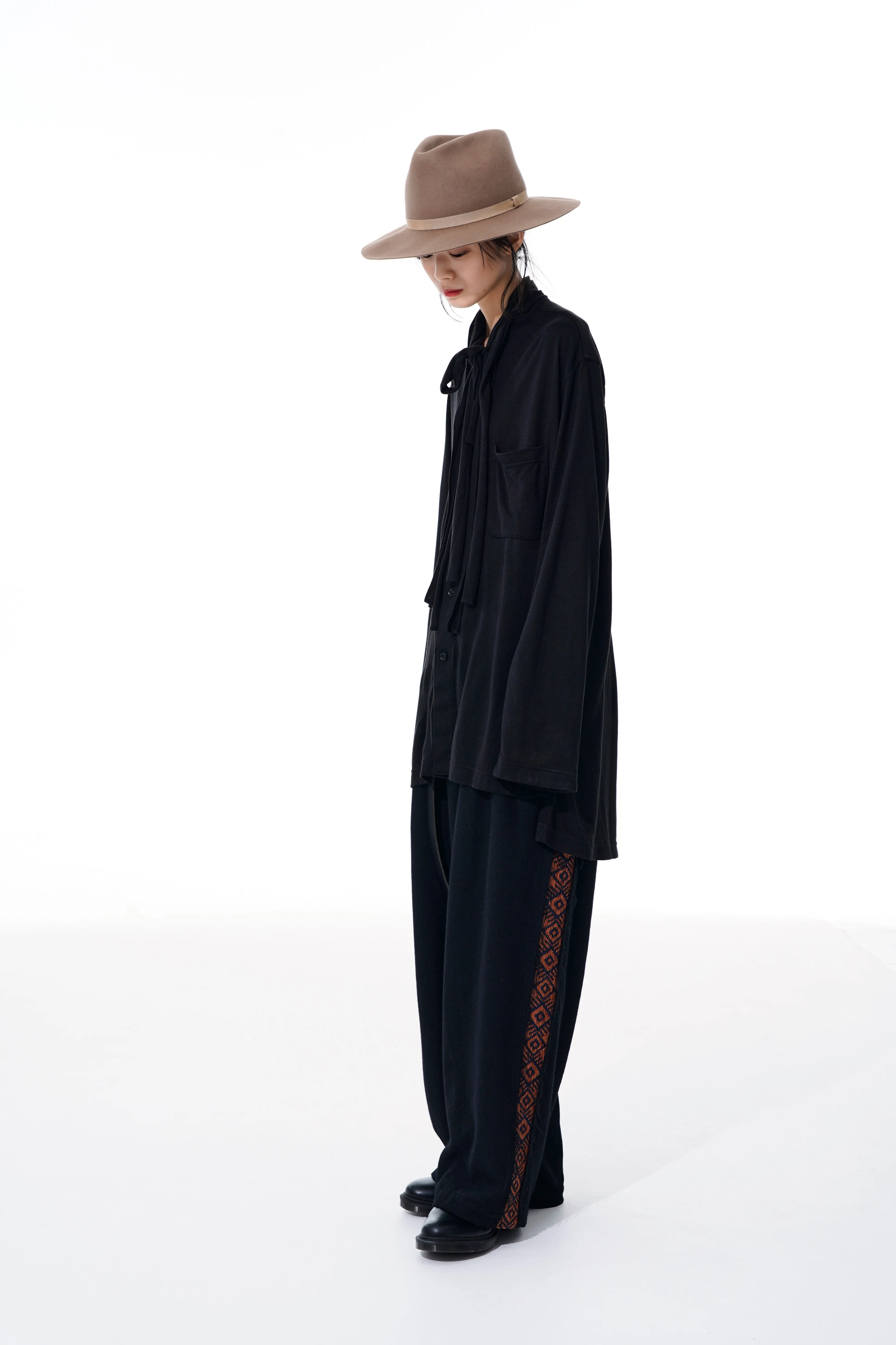 FLANNEL + ECUADORIAN WOVEN BRAID SIDE-SWITCHING PANTS sold by Yohji Yamamoto product image thumbnail 4