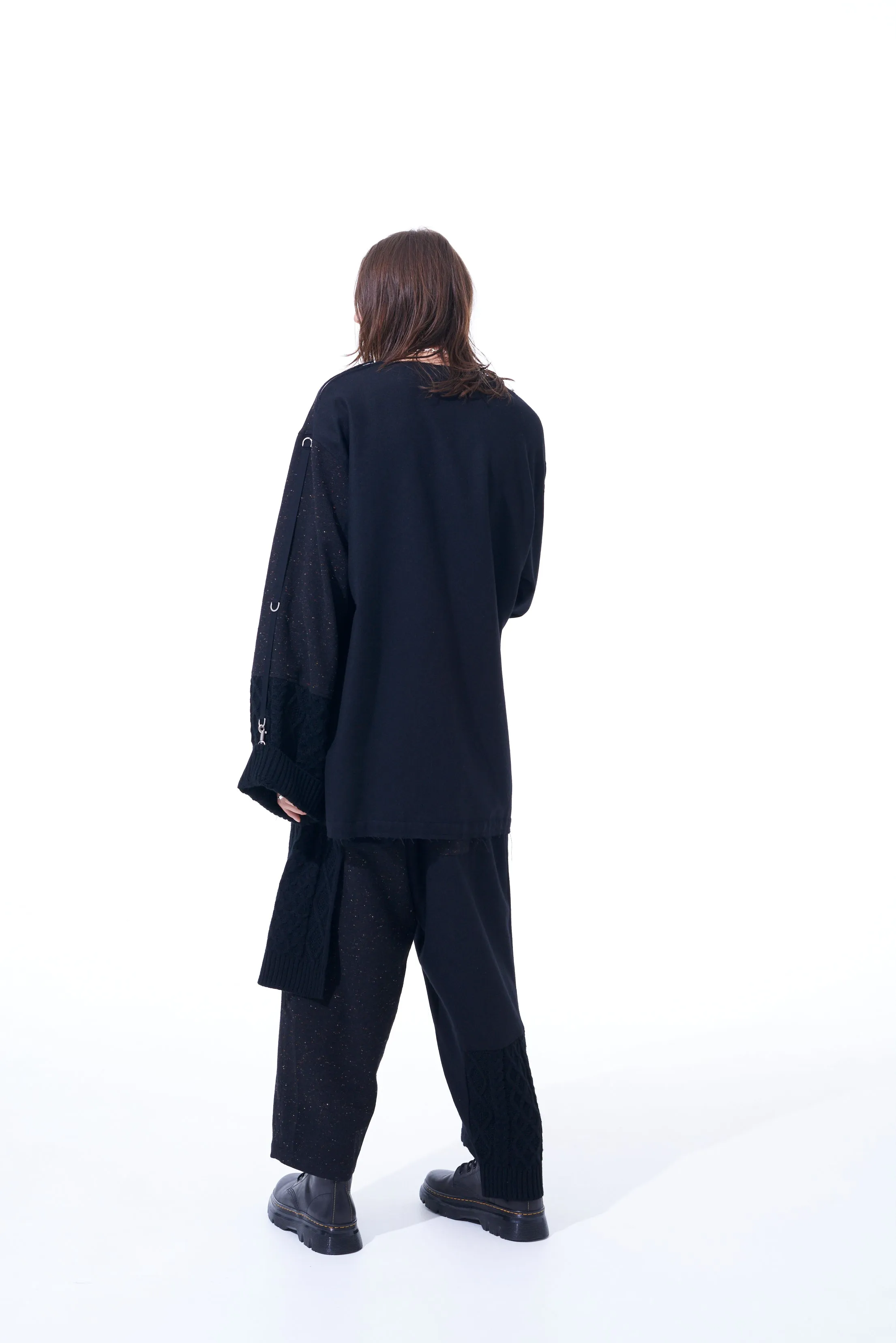 COLOR NEP CALZE + ETERMINE TWEED PANTS WITH KNIT SWITCHING DESIGN sold by Yohji Yamamoto product image thumbnail 5