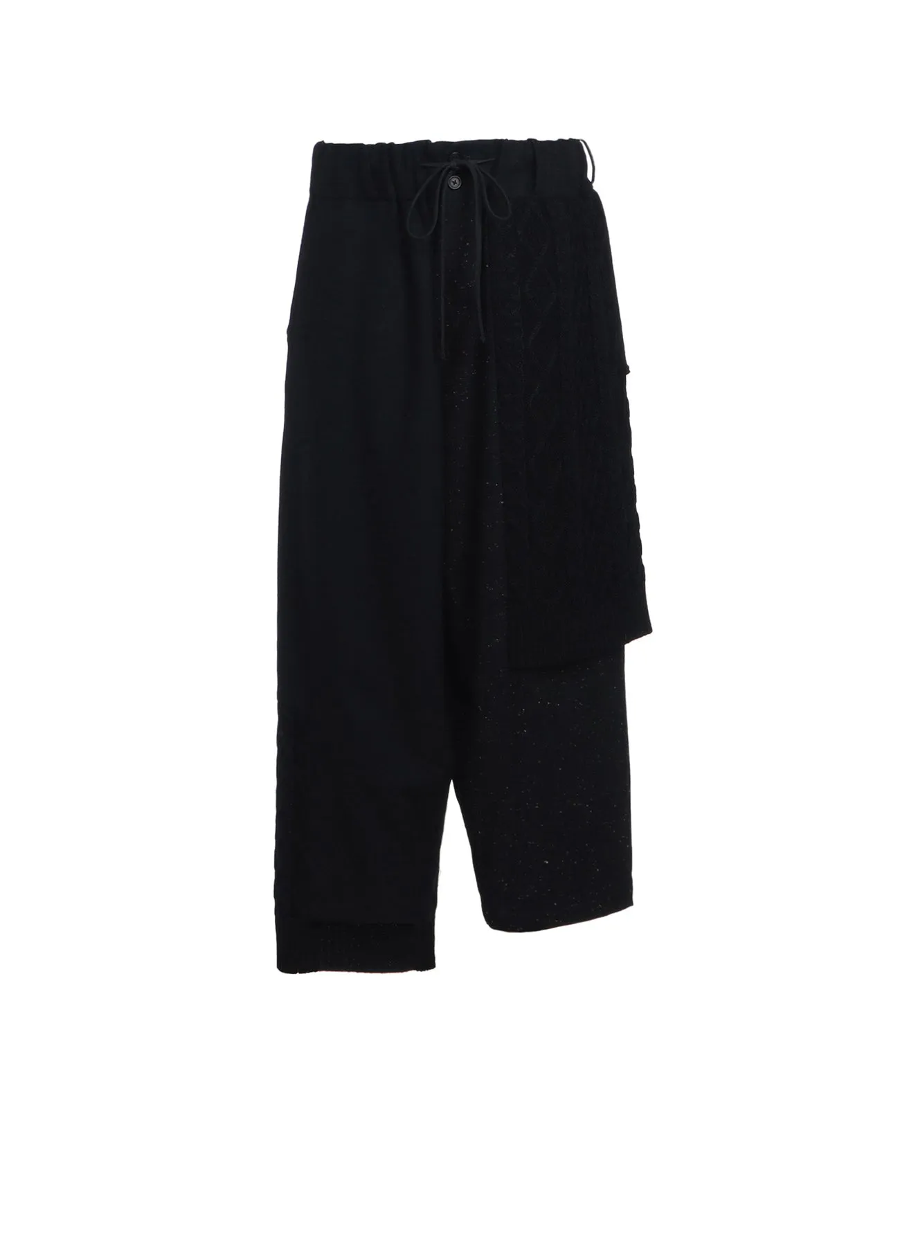 COLOR NEP CALZE + ETERMINE TWEED PANTS WITH KNIT SWITCHING DESIGN sold by Yohji Yamamoto