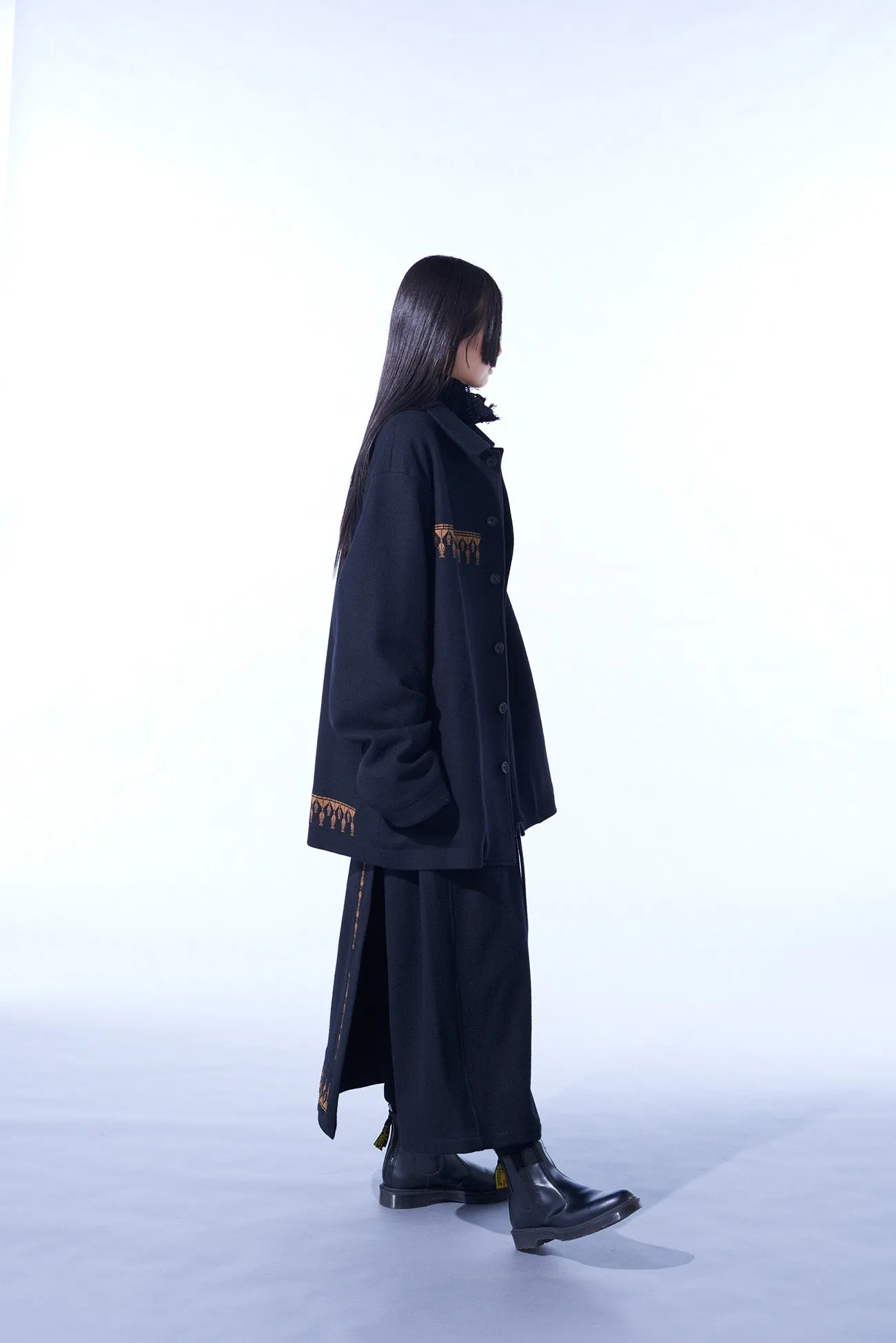 COMPRESSED JERSEY ETHNIC EMBROIDERED BLOUSON sold by Yohji Yamamoto product image thumbnail 5