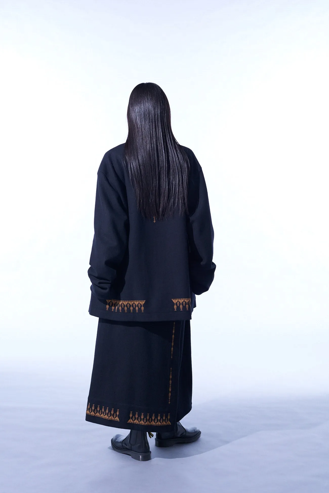 COMPRESSED JERSEY ETHNIC EMBROIDERED BLOUSON sold by Yohji Yamamoto product image thumbnail 4
