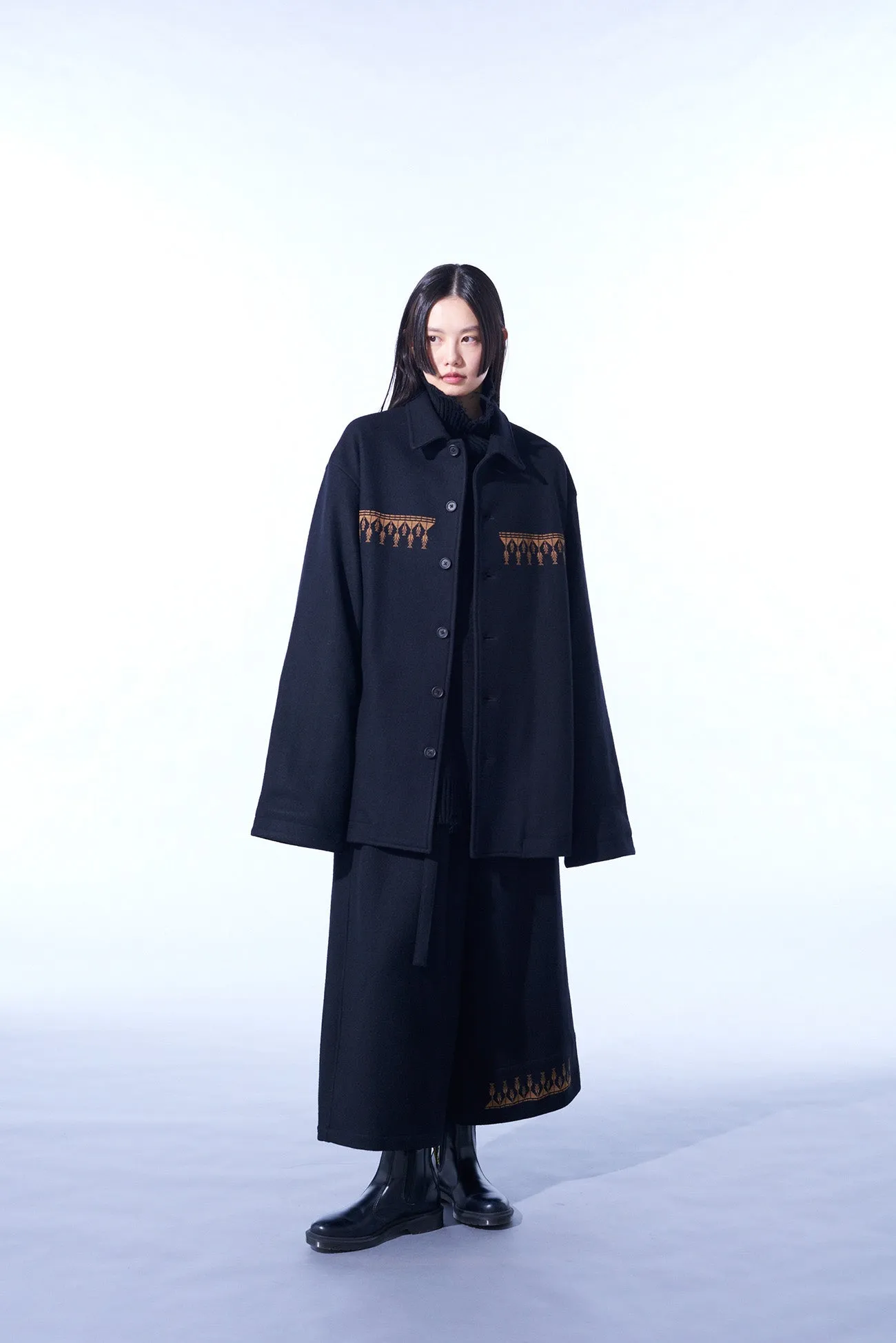COMPRESSED JERSEY ETHNIC EMBROIDERED BLOUSON sold by Yohji Yamamoto product image thumbnail 2