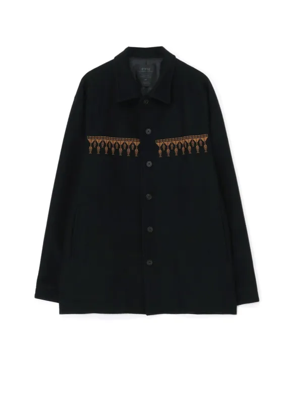 COMPRESSED JERSEY ETHNIC EMBROIDERED BLOUSON sold by Yohji Yamamoto