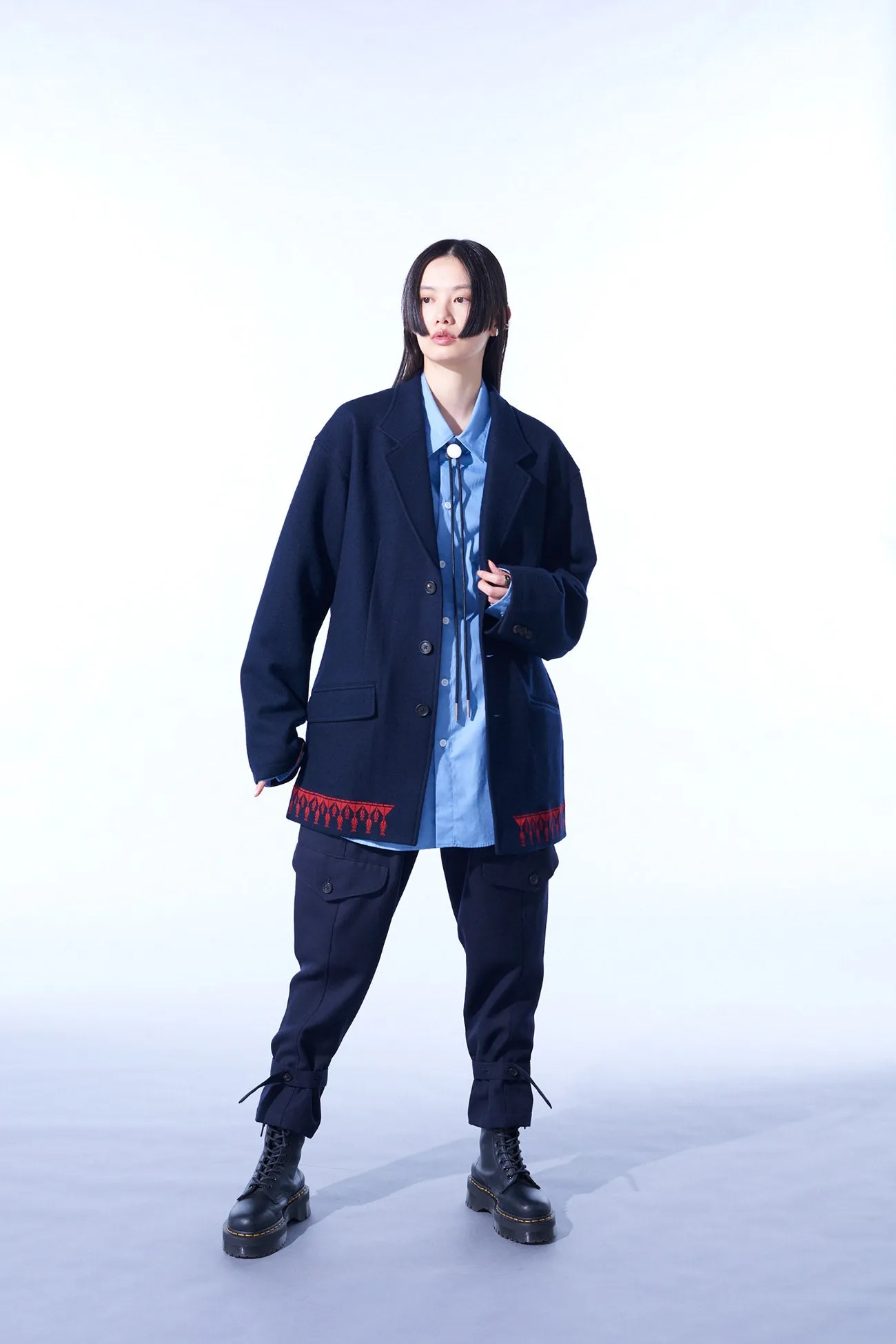 COMPRESSED JERSEY ETHNIC EMBROIDERED JACKET sold by Yohji Yamamoto product image thumbnail 2