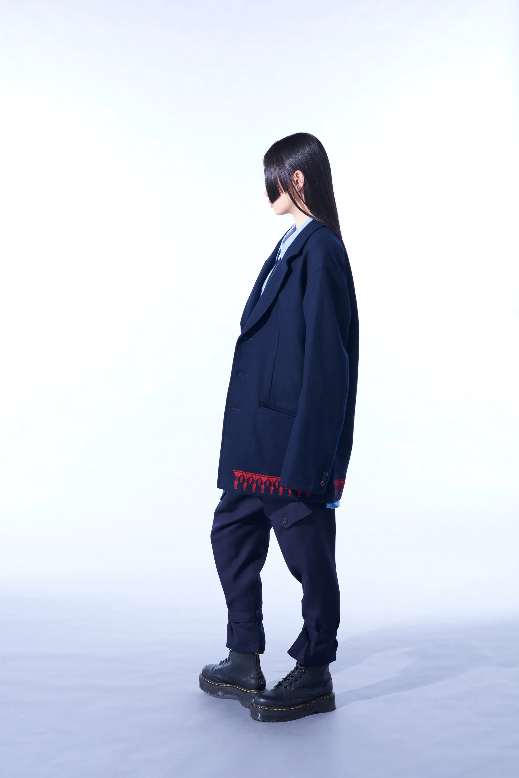 COMPRESSED JERSEY ETHNIC EMBROIDERED JACKET sold by Yohji Yamamoto product image thumbnail 3