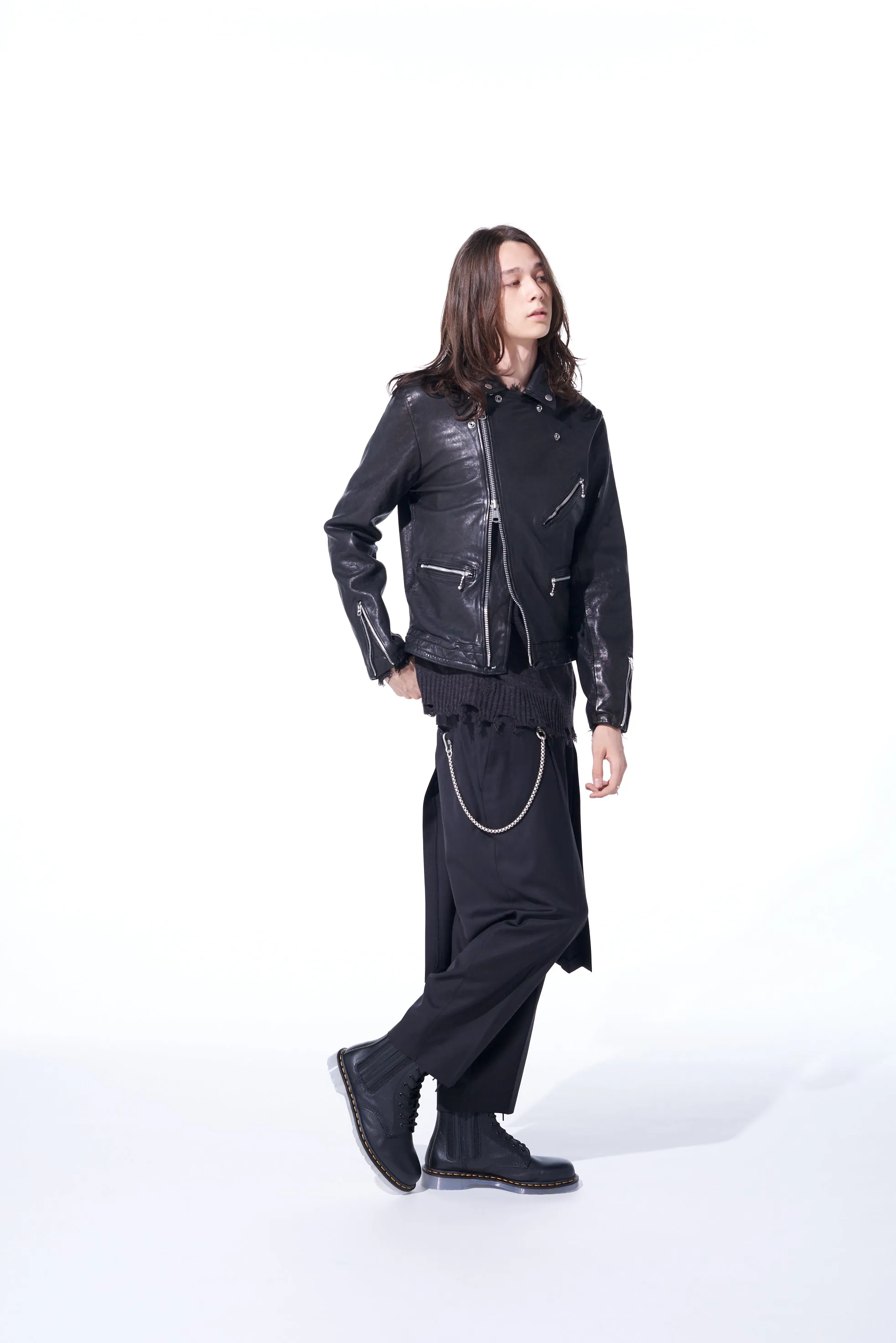 VEGETABLE TANNED AND WASHED SHEEP LEATHER DOUBLE RIDERS JACKET sold by Yohji Yamamoto product image thumbnail 4