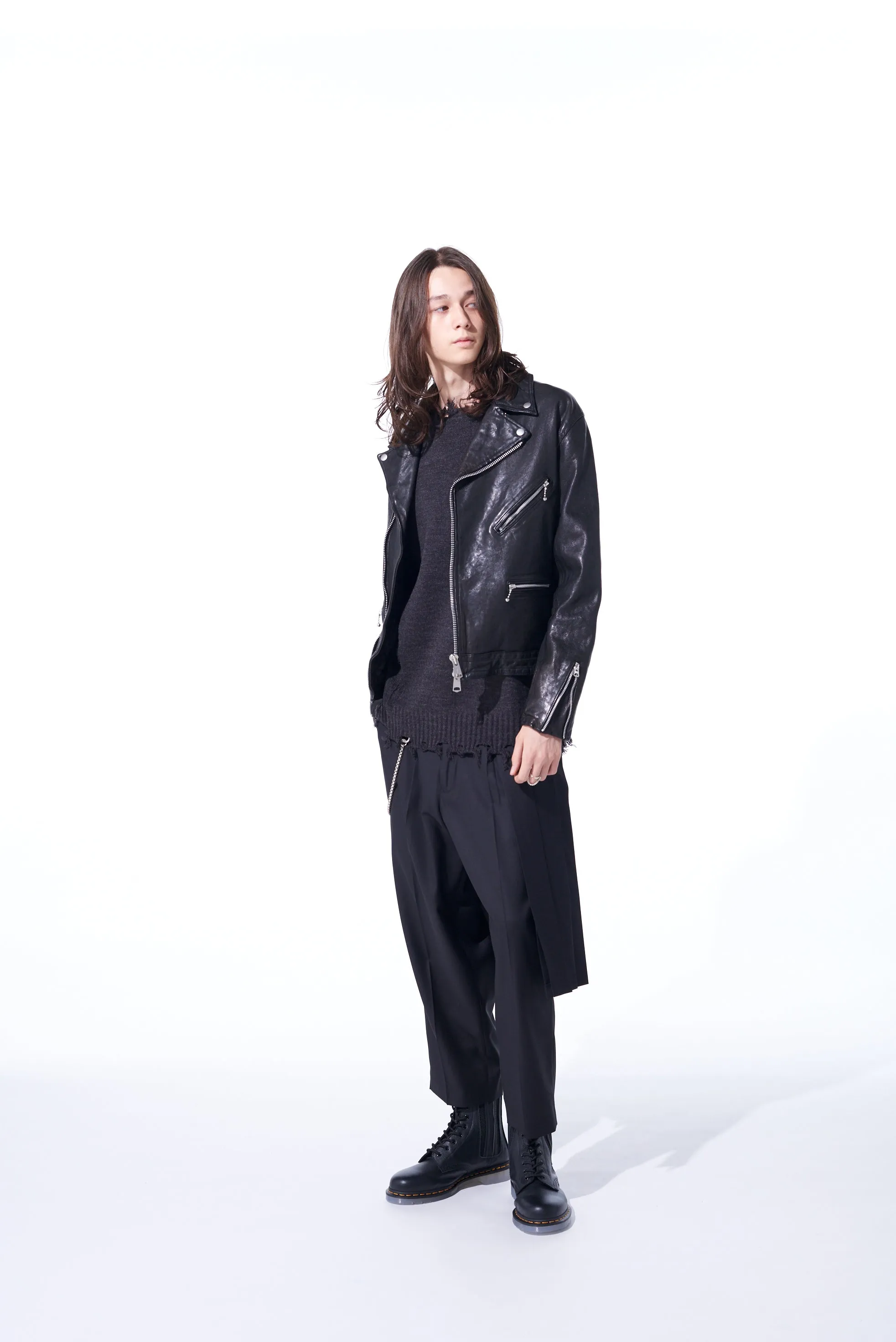 VEGETABLE TANNED AND WASHED SHEEP LEATHER DOUBLE RIDERS JACKET sold by Yohji Yamamoto product image thumbnail 5