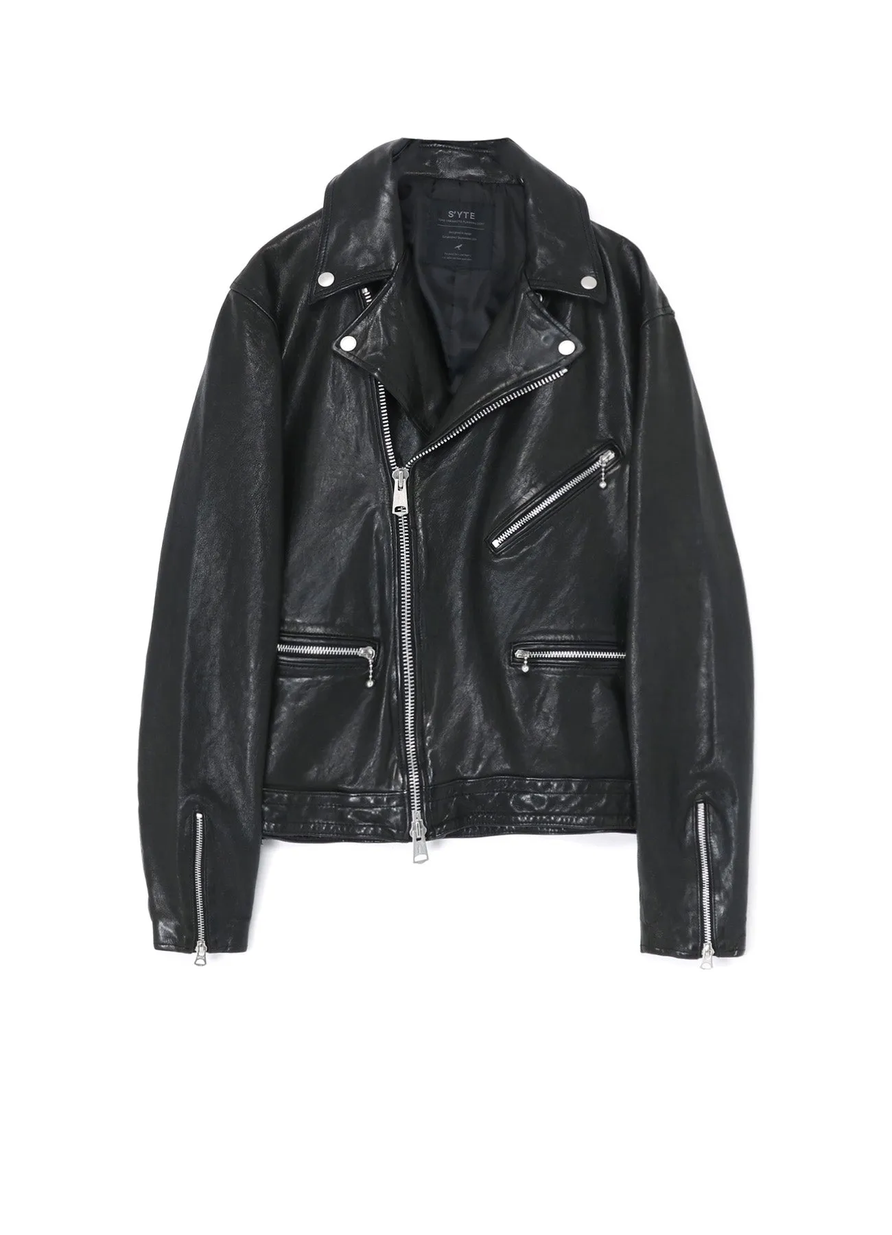 VEGETABLE TANNED AND WASHED SHEEP LEATHER DOUBLE RIDERS JACKET sold by Yohji Yamamoto